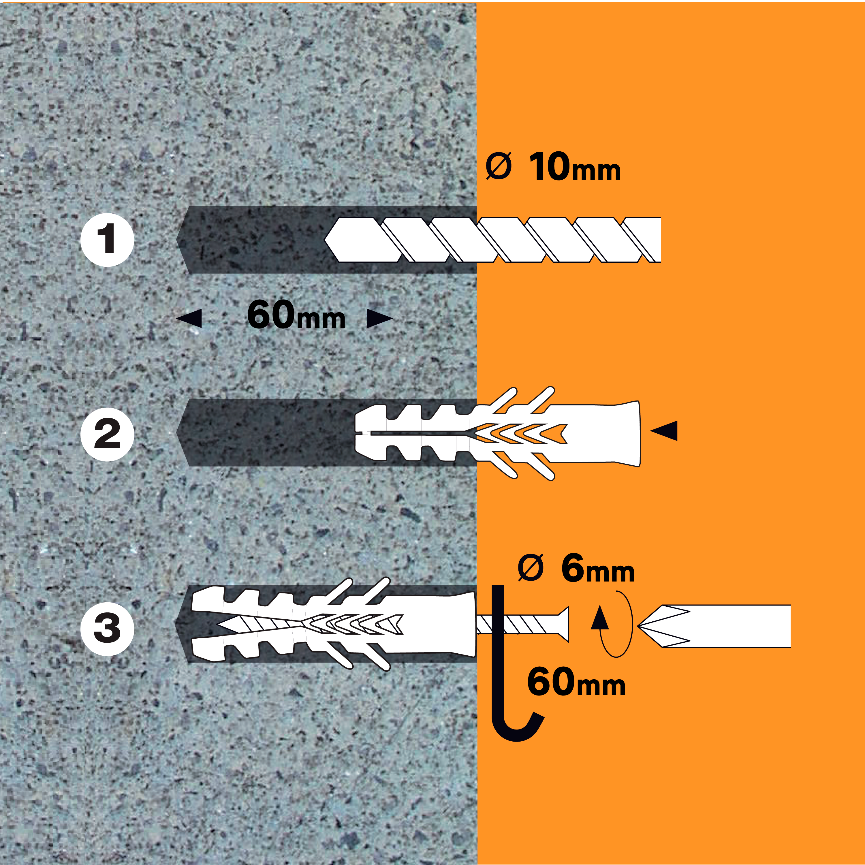 6 buchas nylon STANDERS 10X50MM COM PARAFUSO - 4