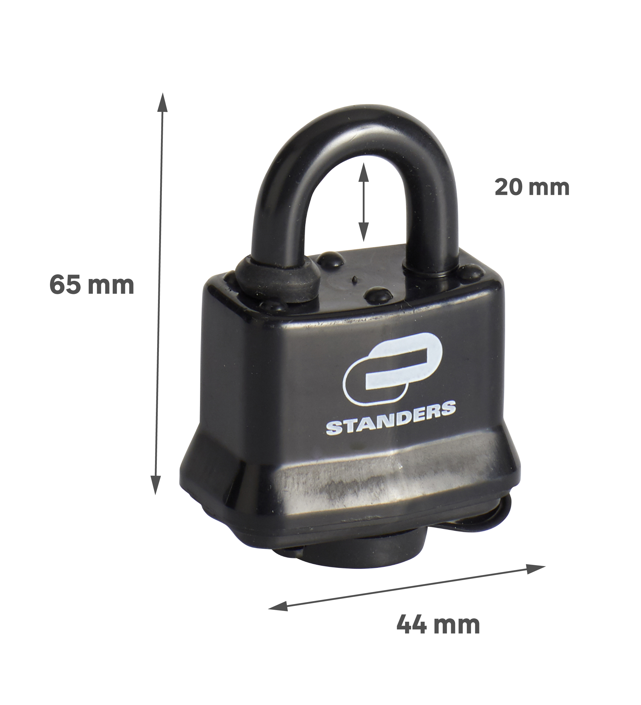 Candado con llave con cuerpo hierro y asa de acero cromado 43,5x40 mm STANDERS - 2