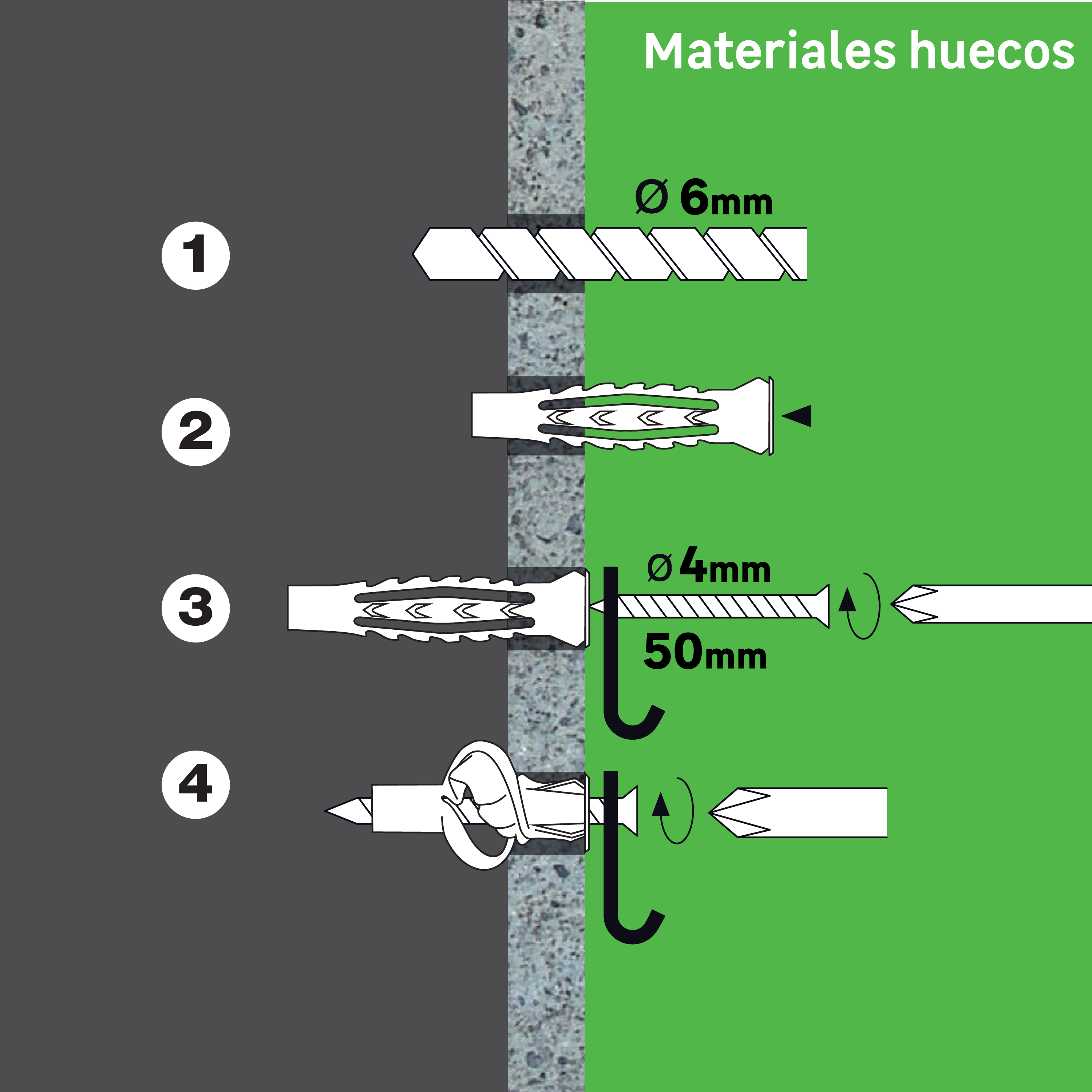100 tacos multimaterial STANDERS, ø 6 x L. 40 mm - 4