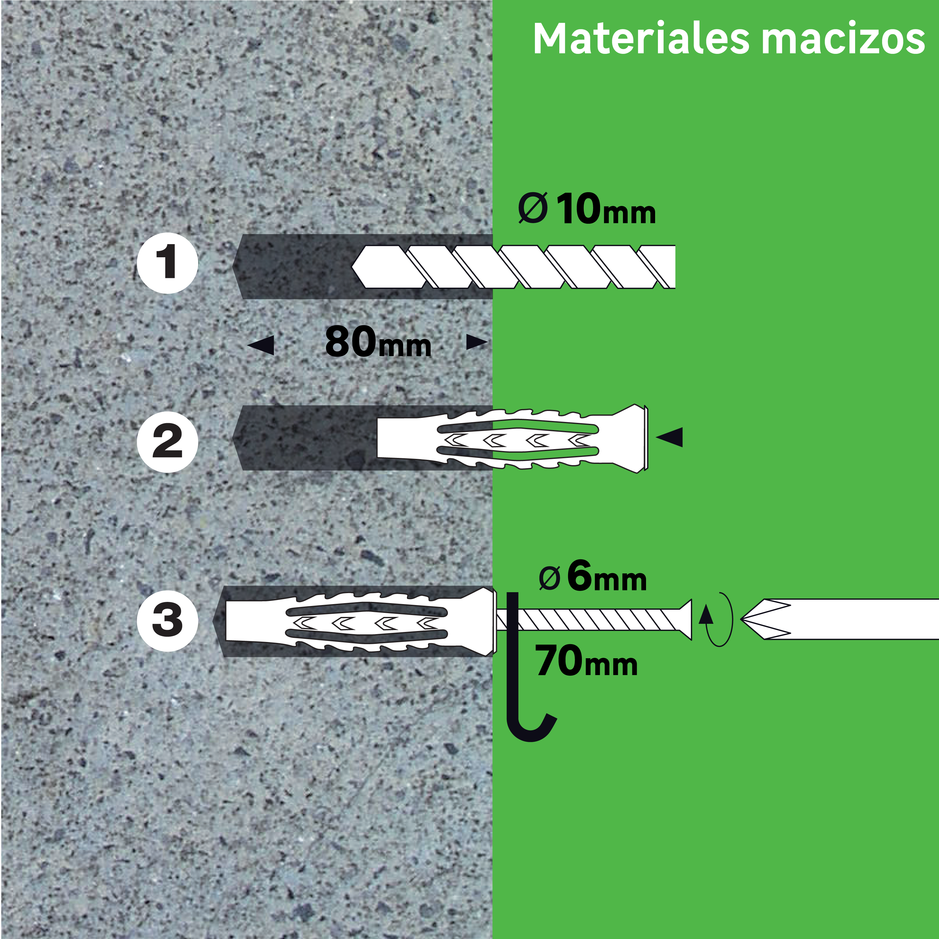 10 tacos + tornillos multimaterial STANDERS, ø 10 x L. 60 mm - 6