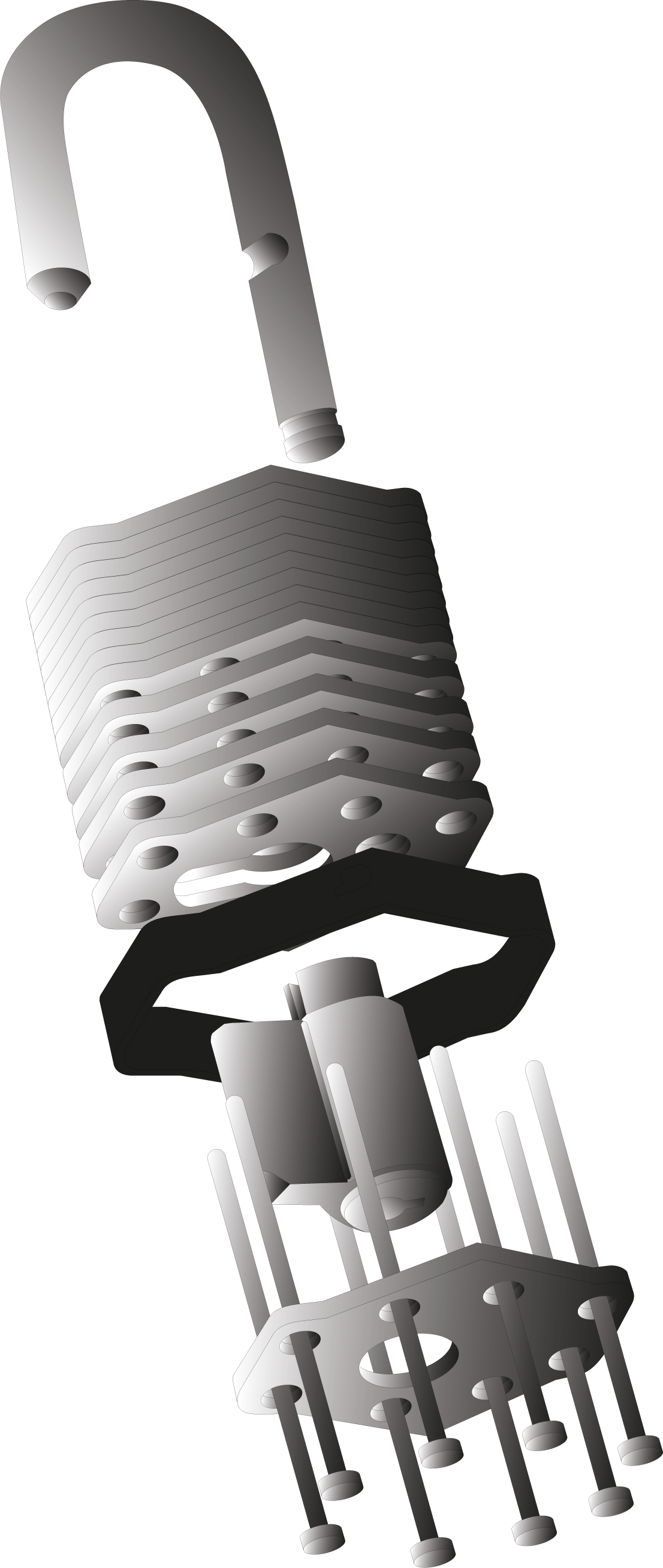 Candado con 2 llaves de doble cierre automático STANDERS, cuerpo hierro, 40 mm - 6