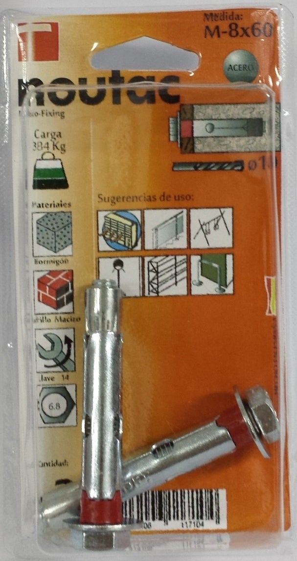2 Buchas METAL MACIÇO D8X60MM + PARAFUSOS - 4