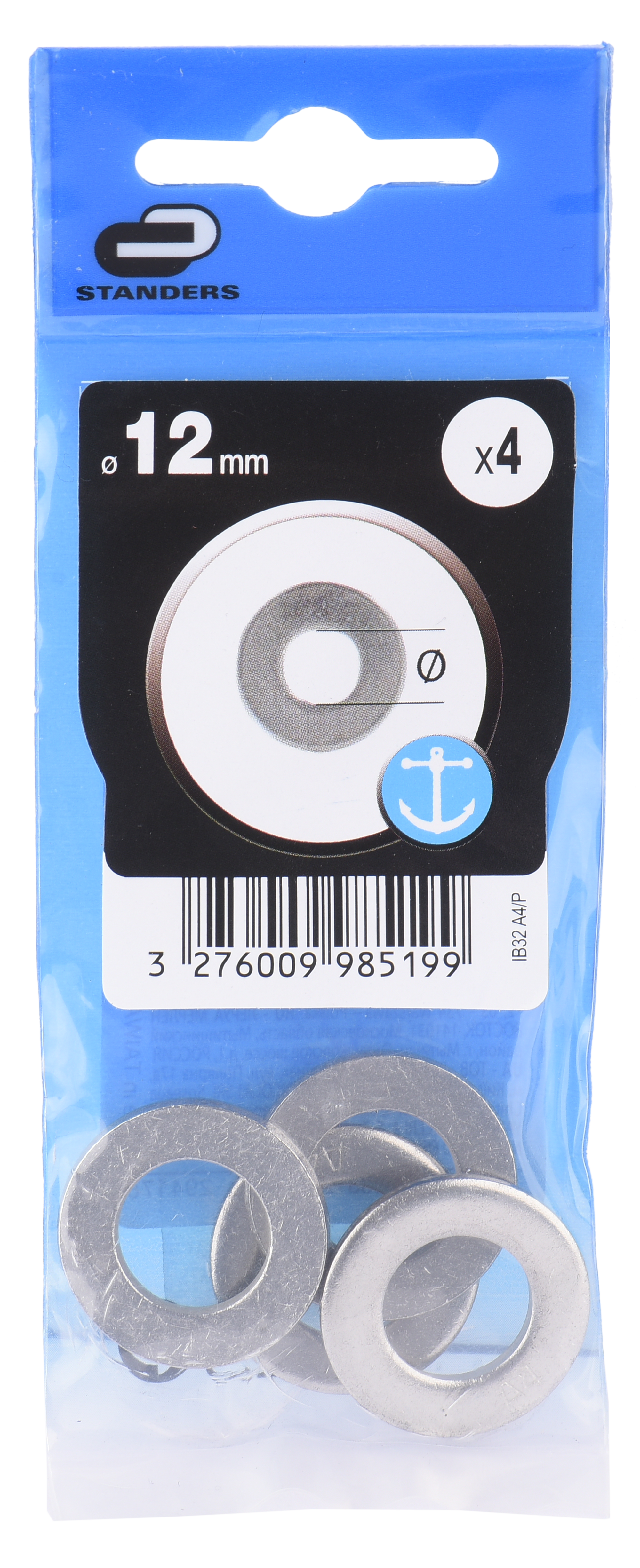 4 Anilhas STANDERS LARGAS D12 - 4