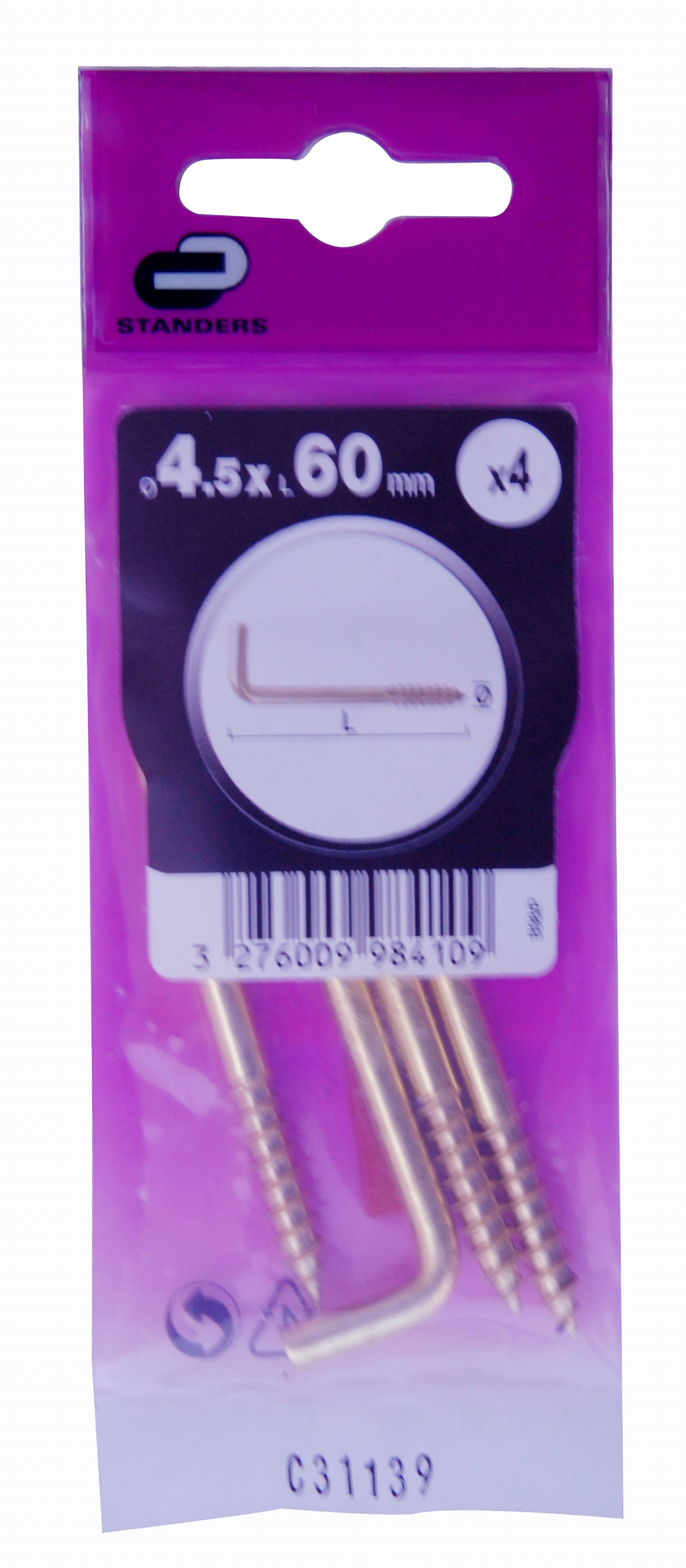 4 alcayata de latón de 60 mm de longitud - 5