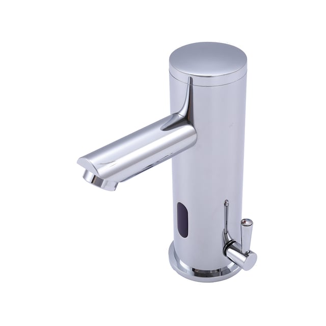 Grifo de lavabo LAZOS BATH TG con sensor infrarrojos bimando cromo brillo. Acero inoxidable