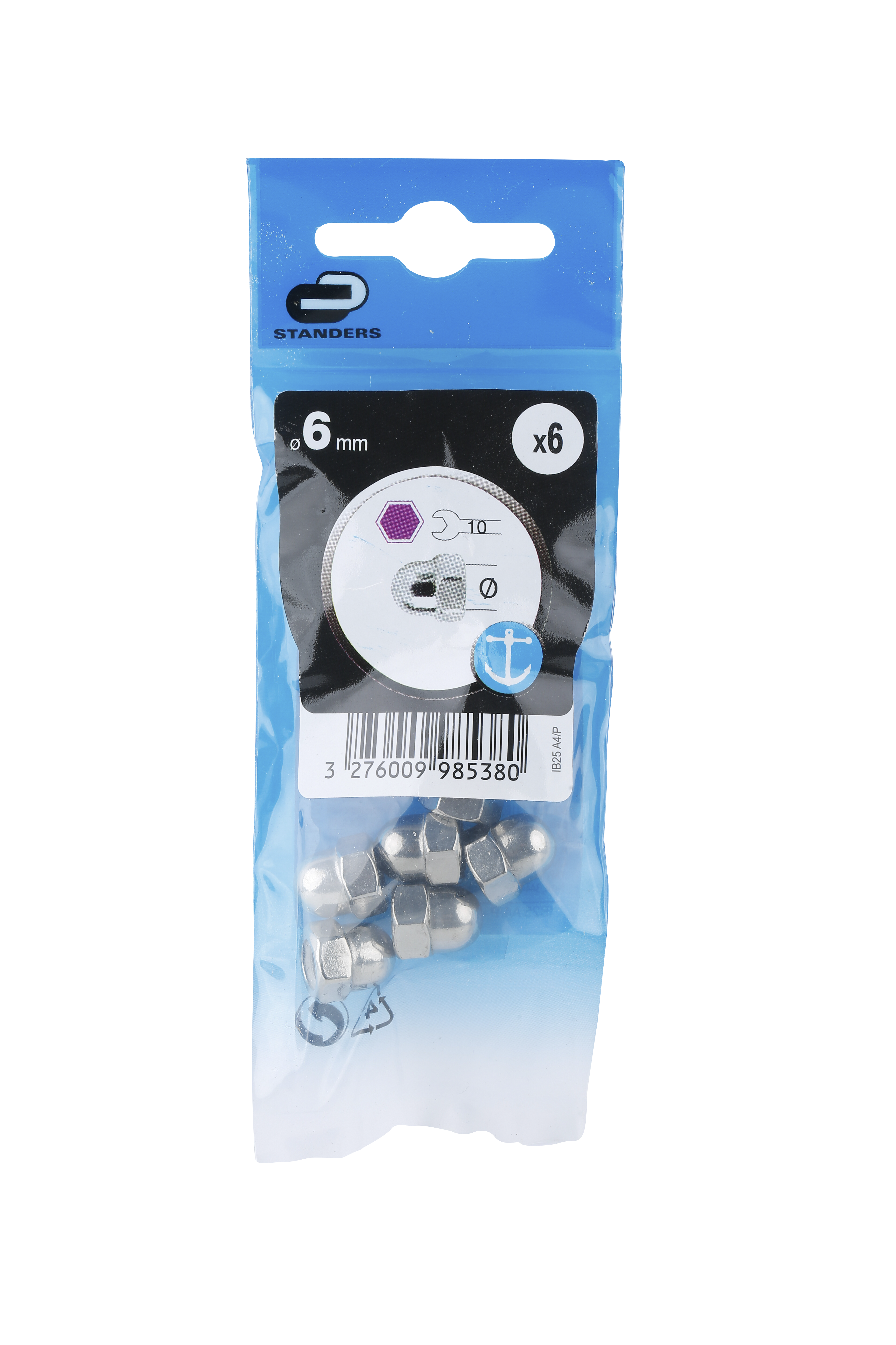 6 tuerca ciega de acero inoxidable  Ø 6 mm - 6