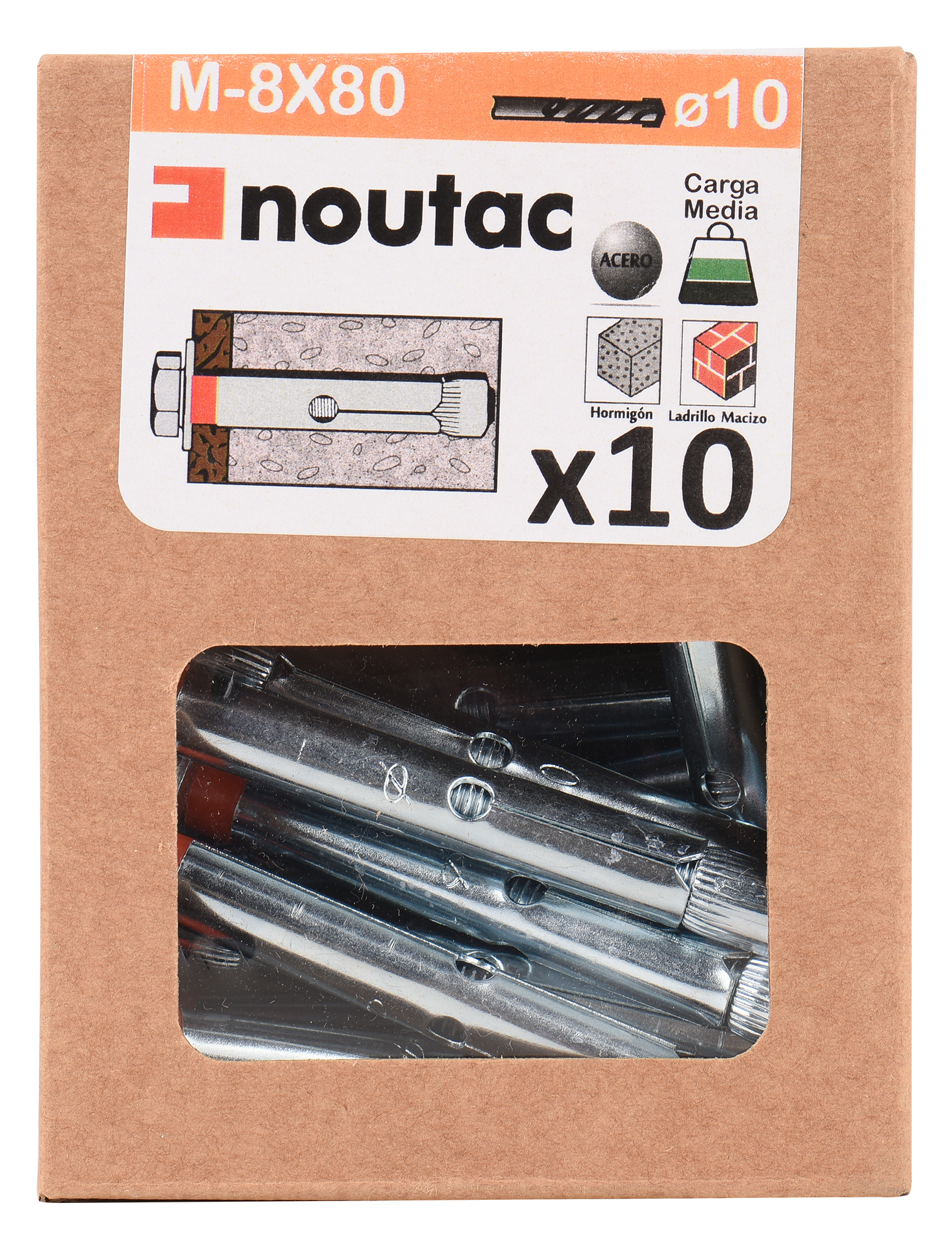 10 tacos de metal con tornillo para material macizo Ø10x80 métrica 8 - 5