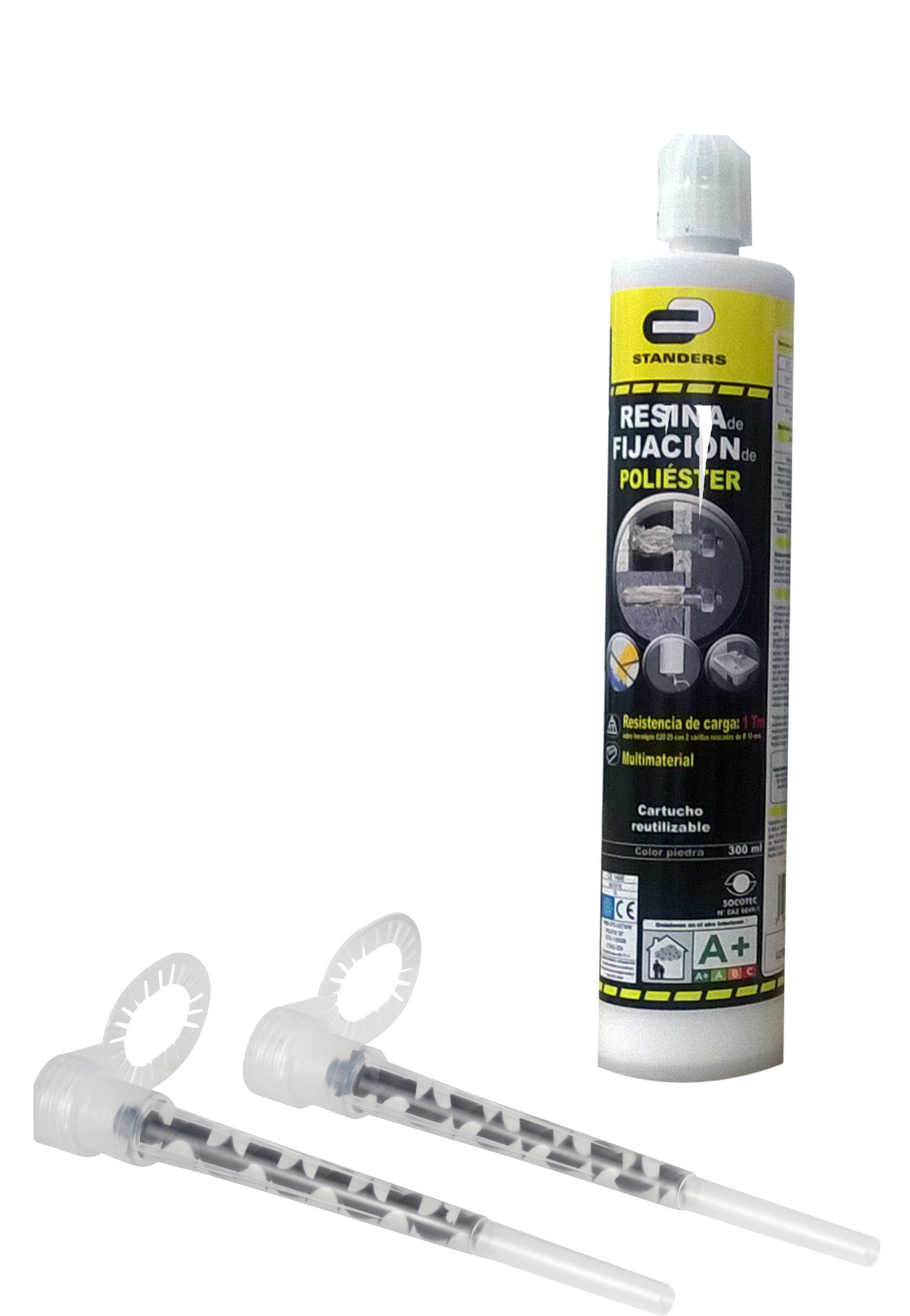 Taco de inyección química resina de poliéster, alta resistencia +1000kg, STANDERS de 300 ml blanca - 2