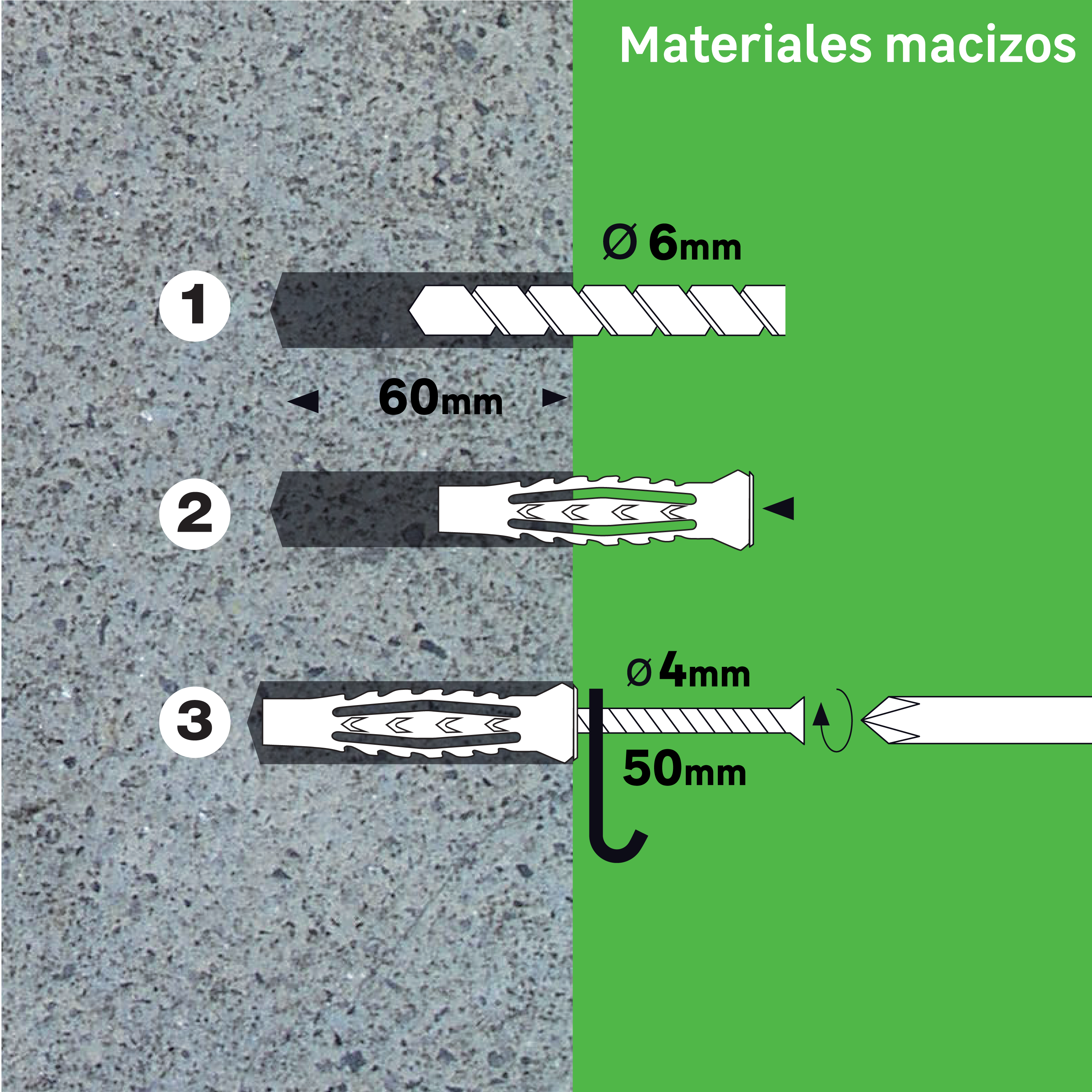 20 tacos multimaterial STANDERS, ø 6 x L. 40 mm - 6