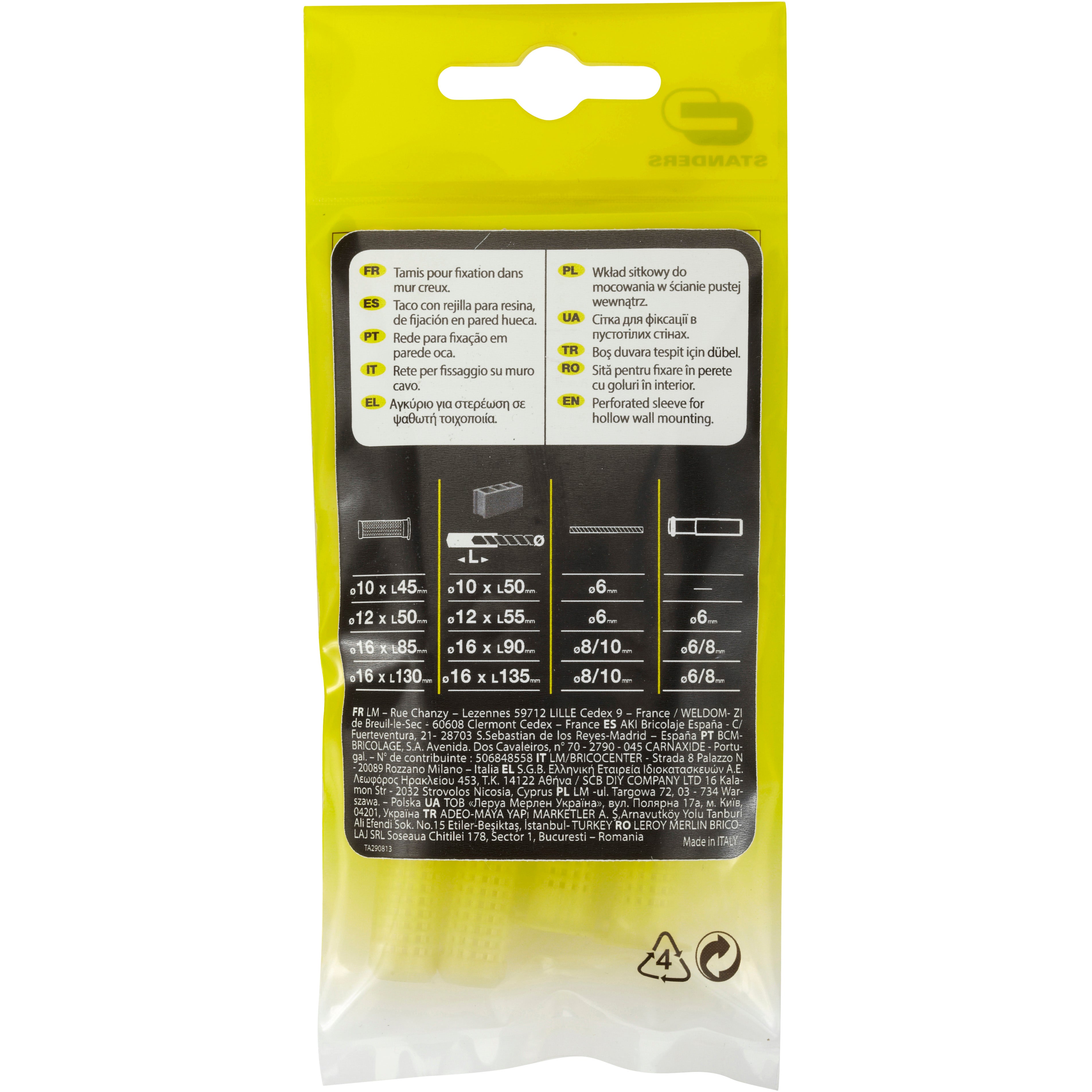 4 Camisas STANDERS 10X45MM - 4