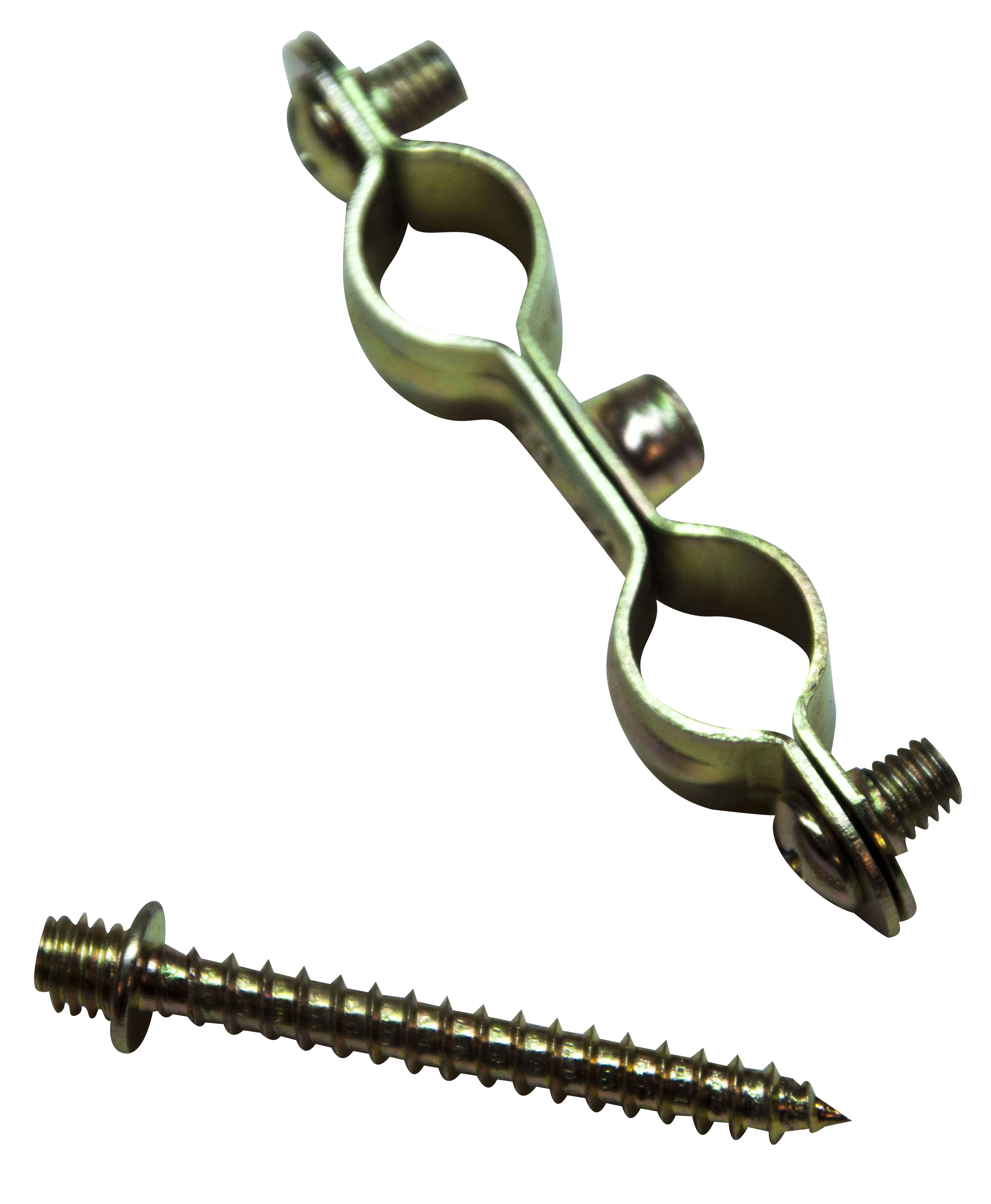 Pack 5 abrazaderas dobles latón con tornillo 22 mm