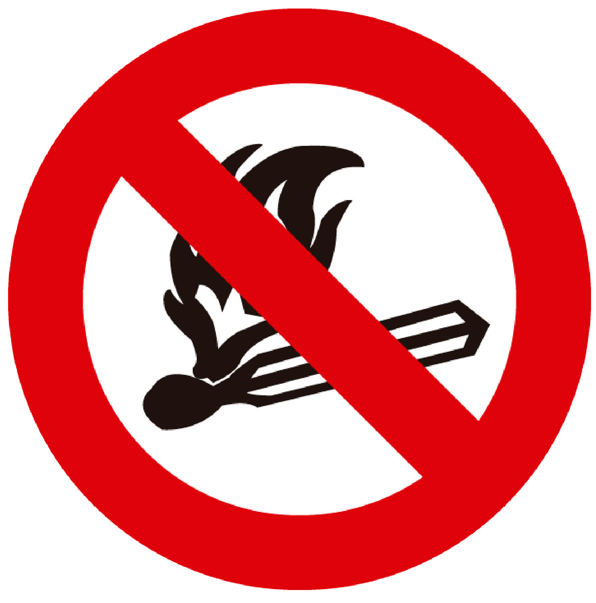 Cartel prohibido encender fuego 23x21cm