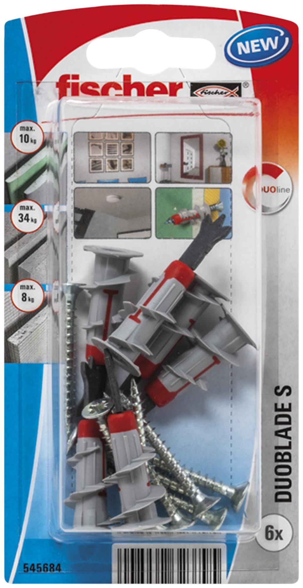 6 Buchas  cartão gesso FISCHER   e 45.0 mm - 5