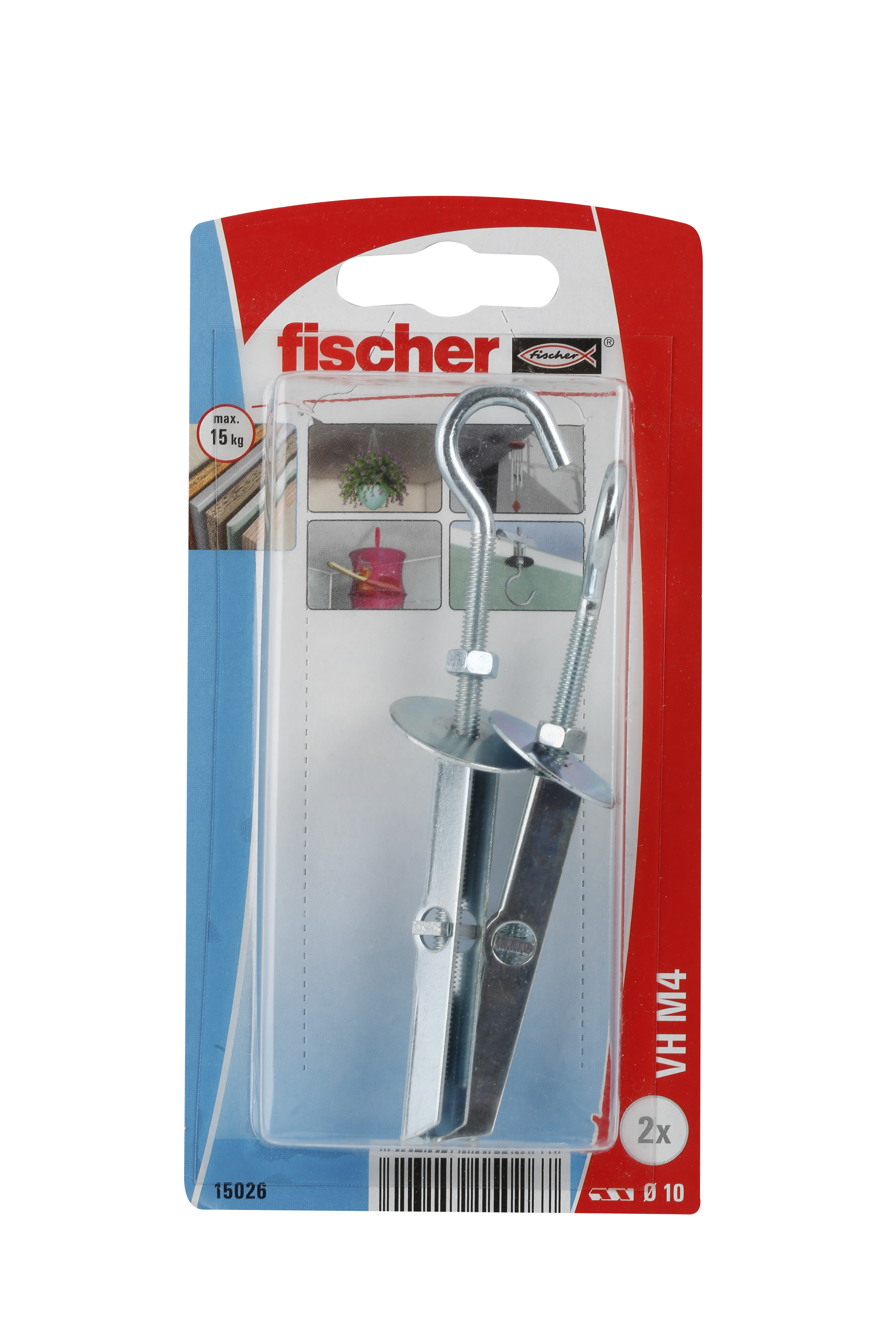 2 Taco de vuelco con hembrilla abierta fischer VH M4 para pared hueca, ø 10 x 95 mm - 15