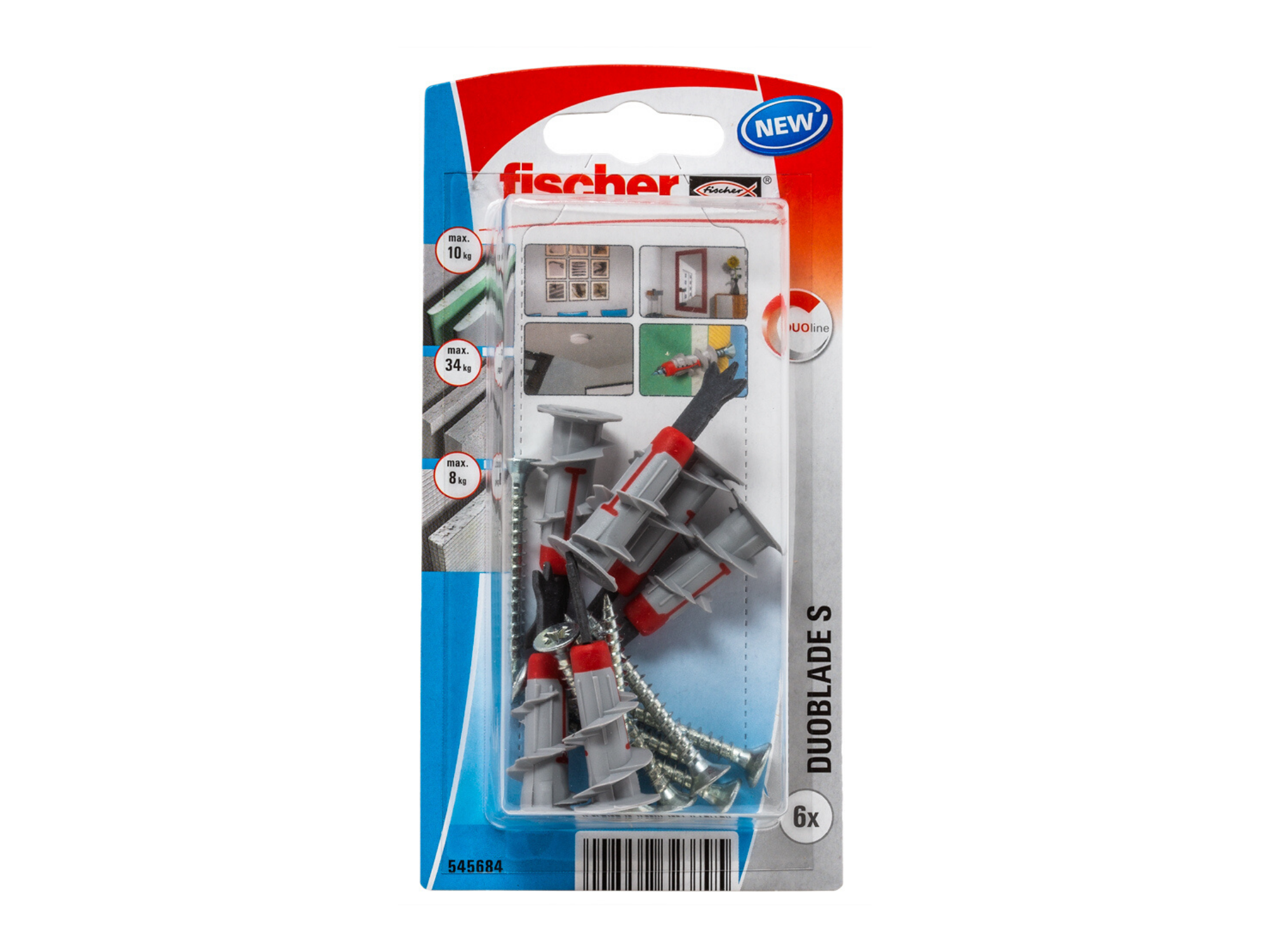 6 Buchas  cartão gesso FISCHER   e 45.0 mm - 6