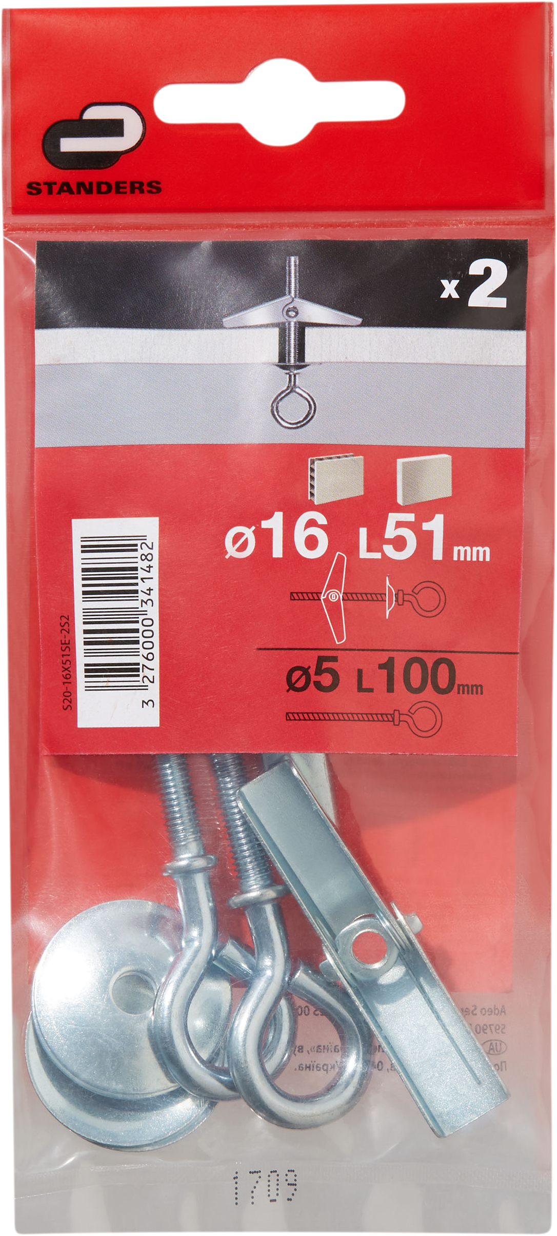 2 buchas de metal com camarão fechado 16x51 mm Standers - 5