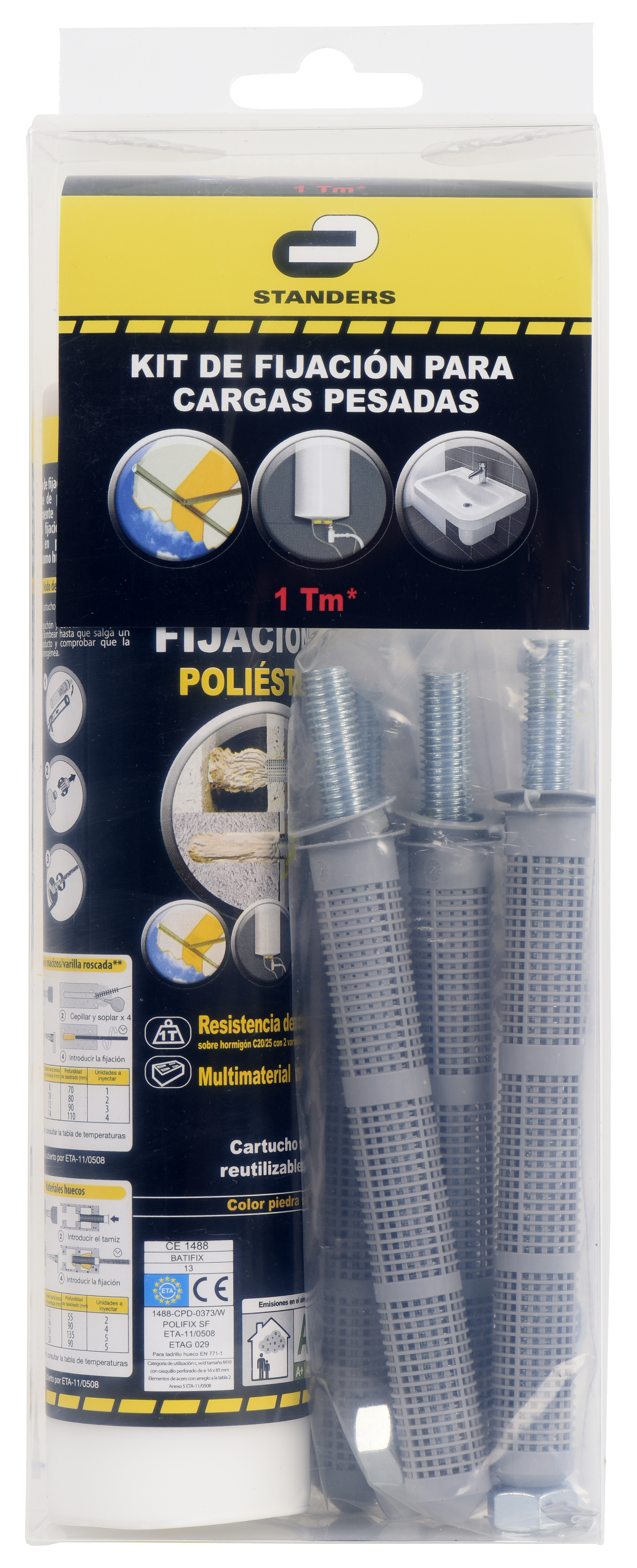 Kit taco químico con resina de poliéster de 300ml - 4