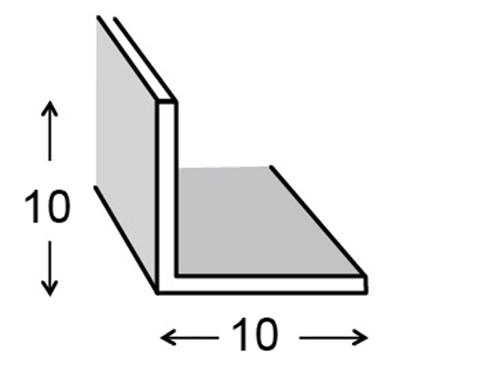 Perfil forma ángulo de pvc blanco, Alt.1 x An.1 x L.200 cm - 2