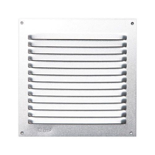 Rejilla de ventilación de aluminio natural de 15x15x0.4 mm