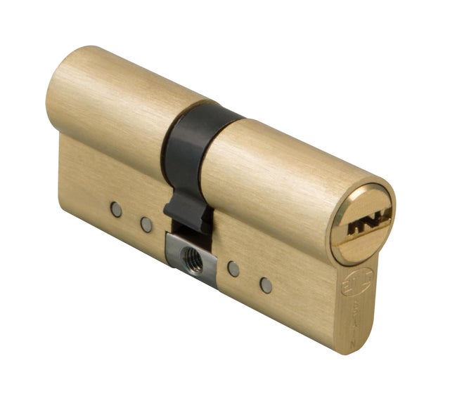 BOMBÍN CERRADURA DE ALTA SEGURIDAD 40X50MM CON 5 LLAVES LATON AMIG 10000