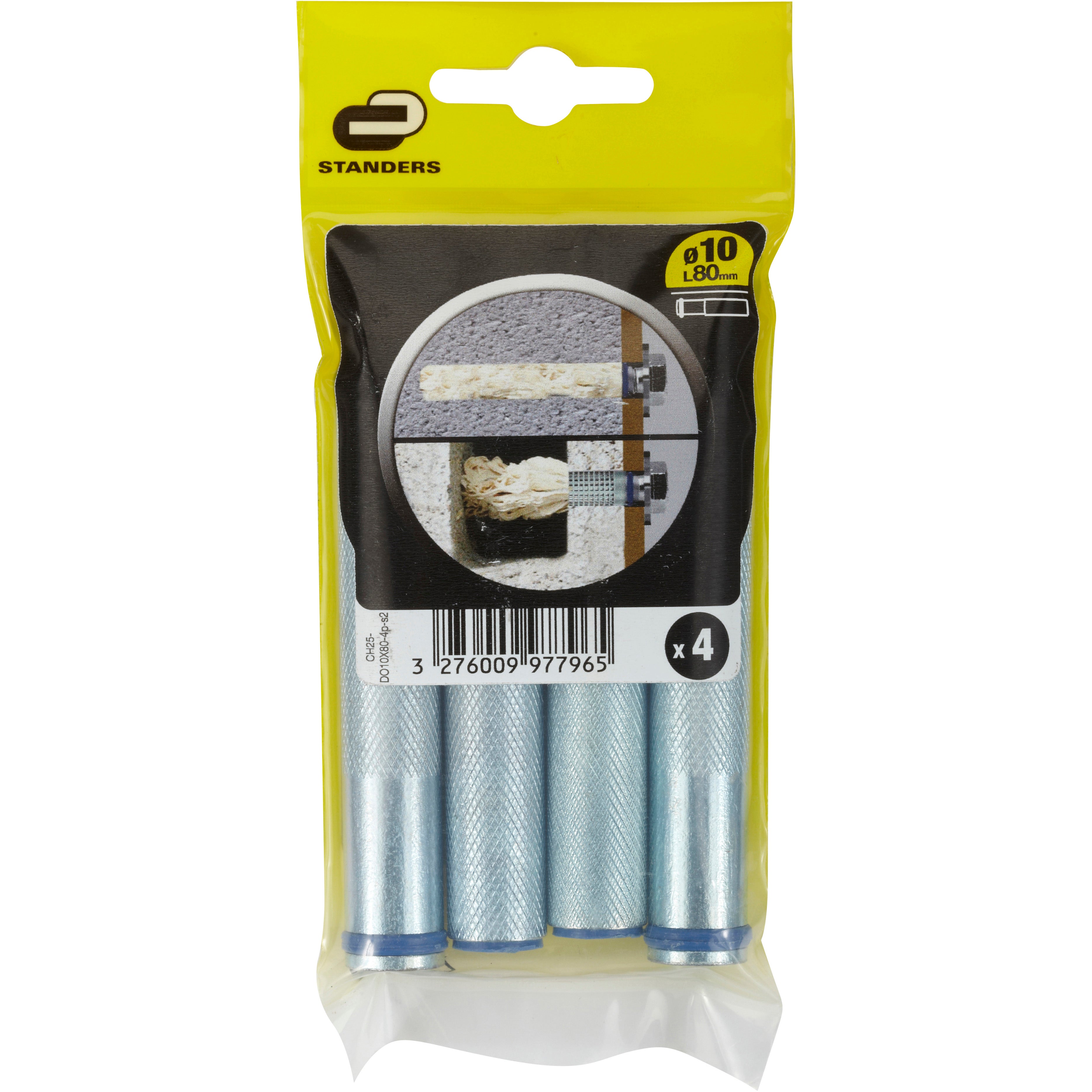 4 Casquillos para anclaje químico STANDERS de acero ø 8 x L. 80 mm - 6