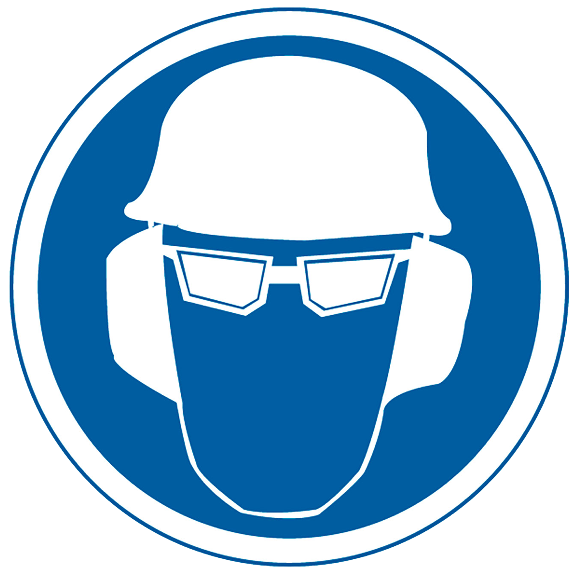Cartel uso obligatorio casco gafas 5 cm