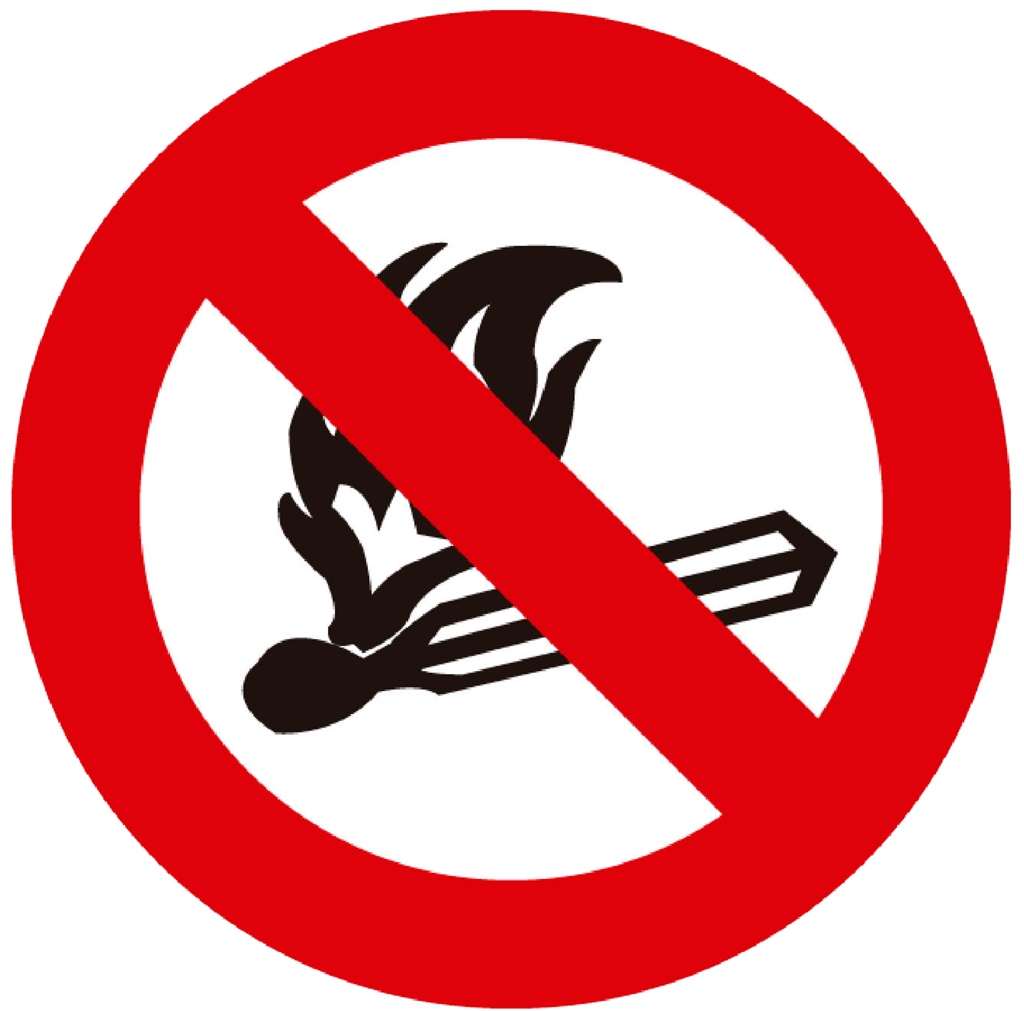 Cartel prohibido encender fuego 17x15cm