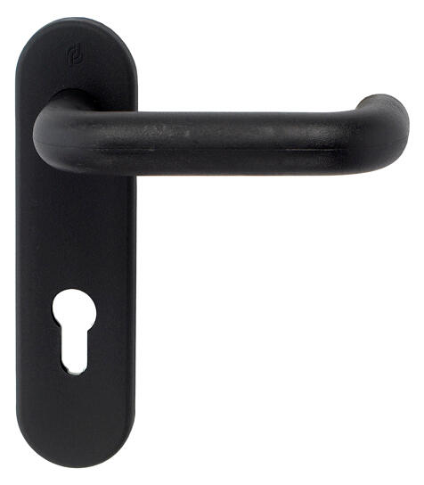 Manilla de placa para puerta cortafuego de hierro color negro