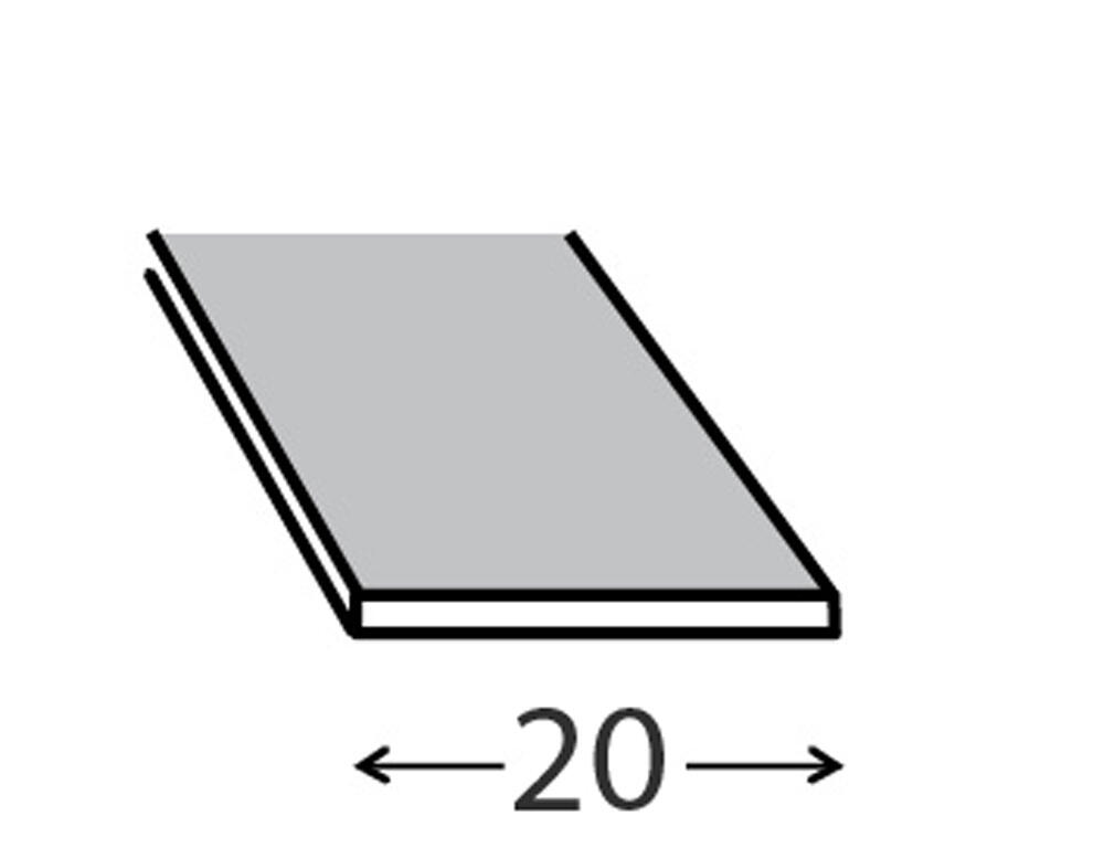 Perfil plano de aluminio anodizado, Alt.0.2 x An. 2 x L. 200 cm - 2