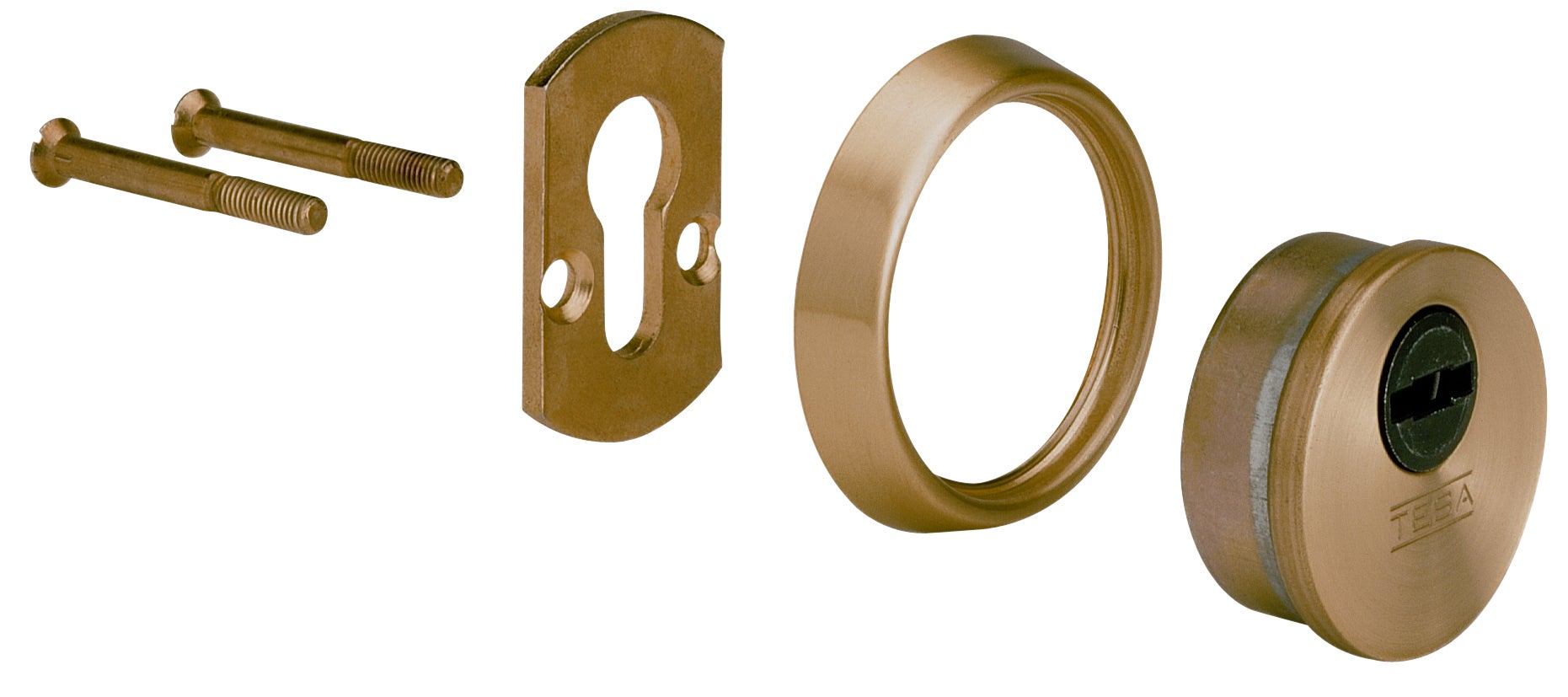 Escudo de seguridad para cilindro de acero en dorado e-700l