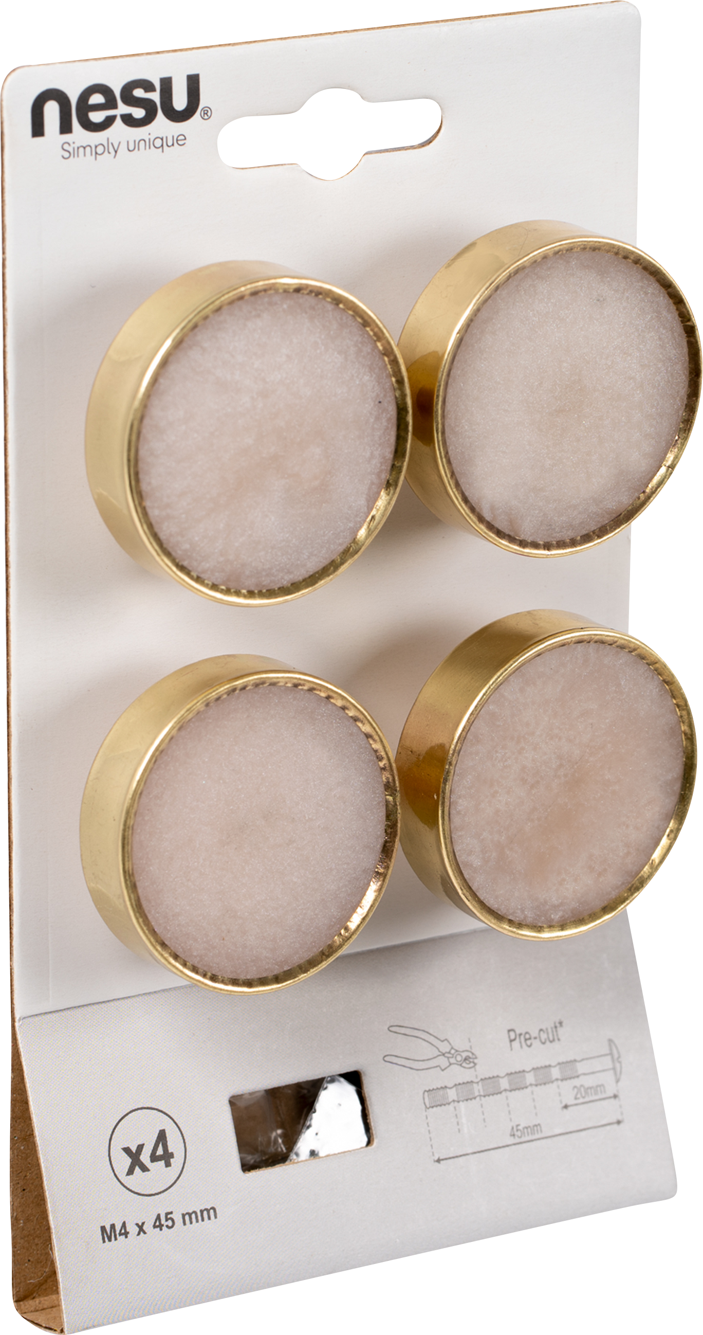 4 Puxadores para móvel latão polido 40 mm Nesu - 5