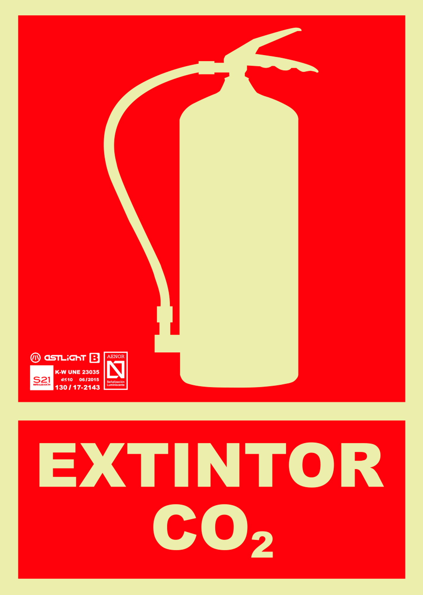 Cartel pvc extintor co2 29x21cm
