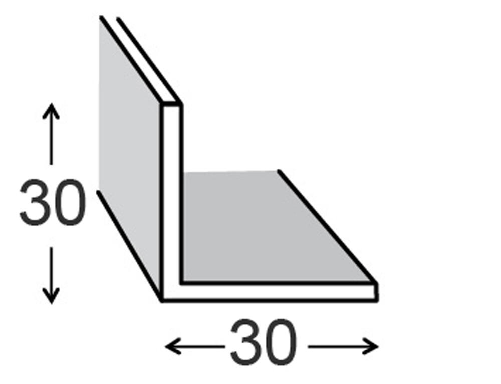 Perfil forma ángulo de pvc blanco, Alt.3 x An.3 x L.200 cm - 2