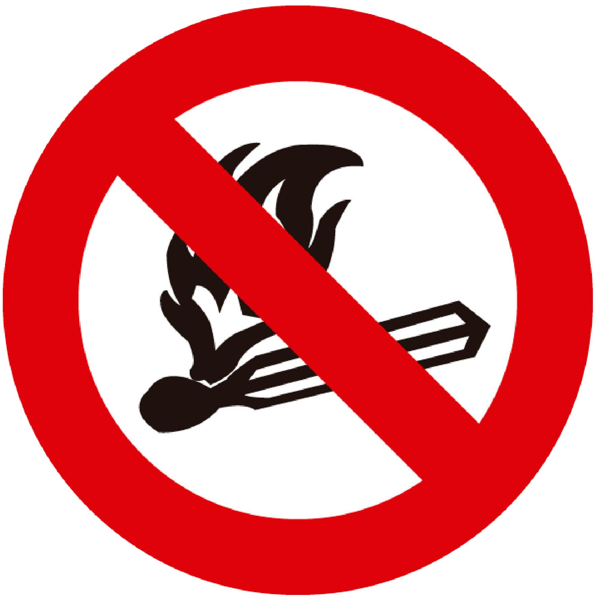 Cartel prohibido encender fuego 10 cm