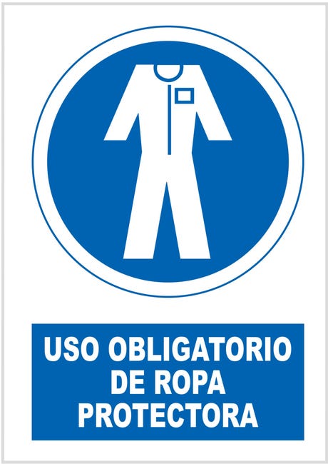 Pictogramas Ropa Protectora Cartel uso obligatorio ropa protectora 17x25 cm | Leroy Merlin