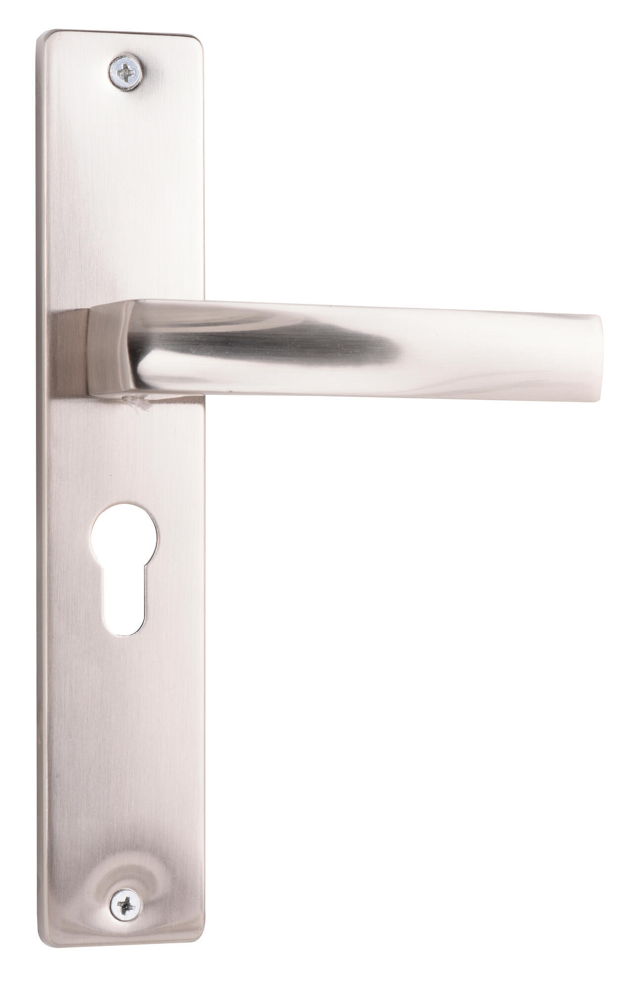Juego de manilla para puerta elice níquel satinado con bocallave a 47 mm