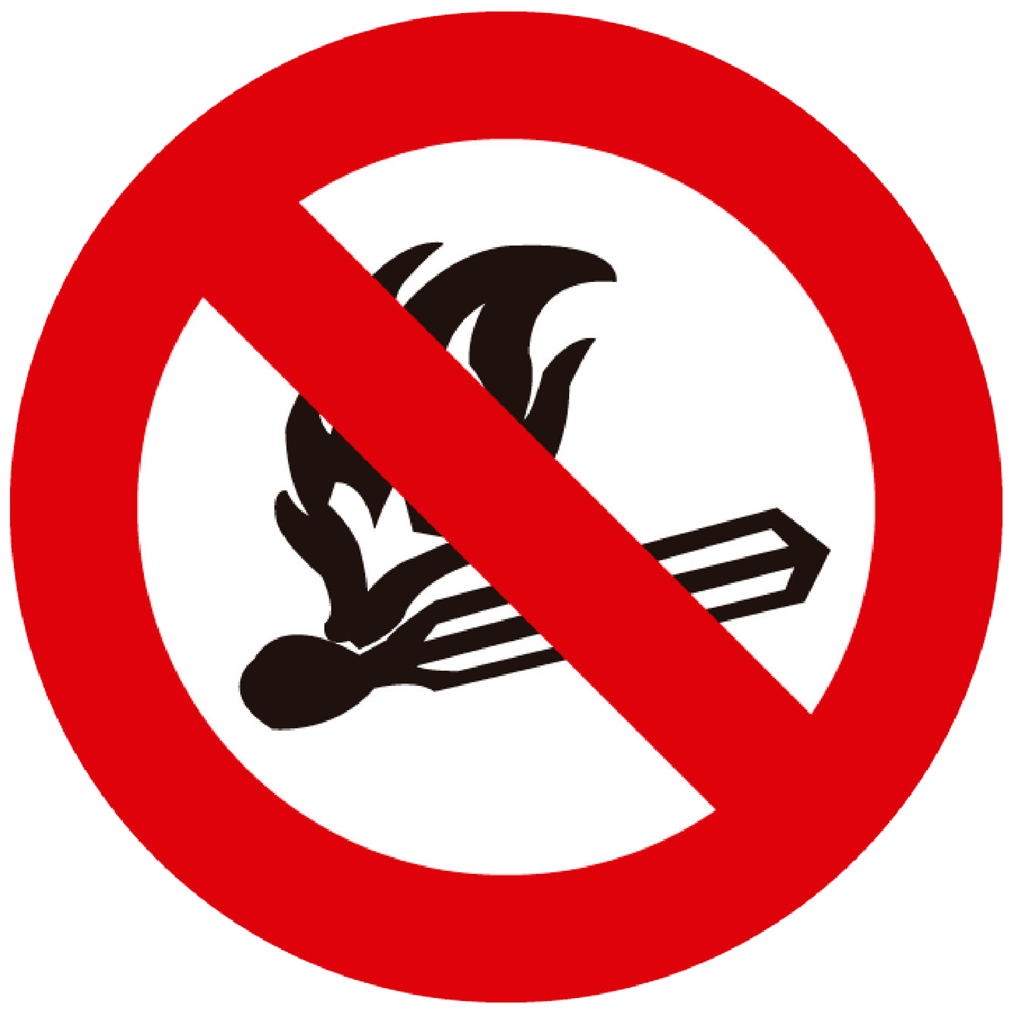 Cartel prohibido encender fuego 15 cm