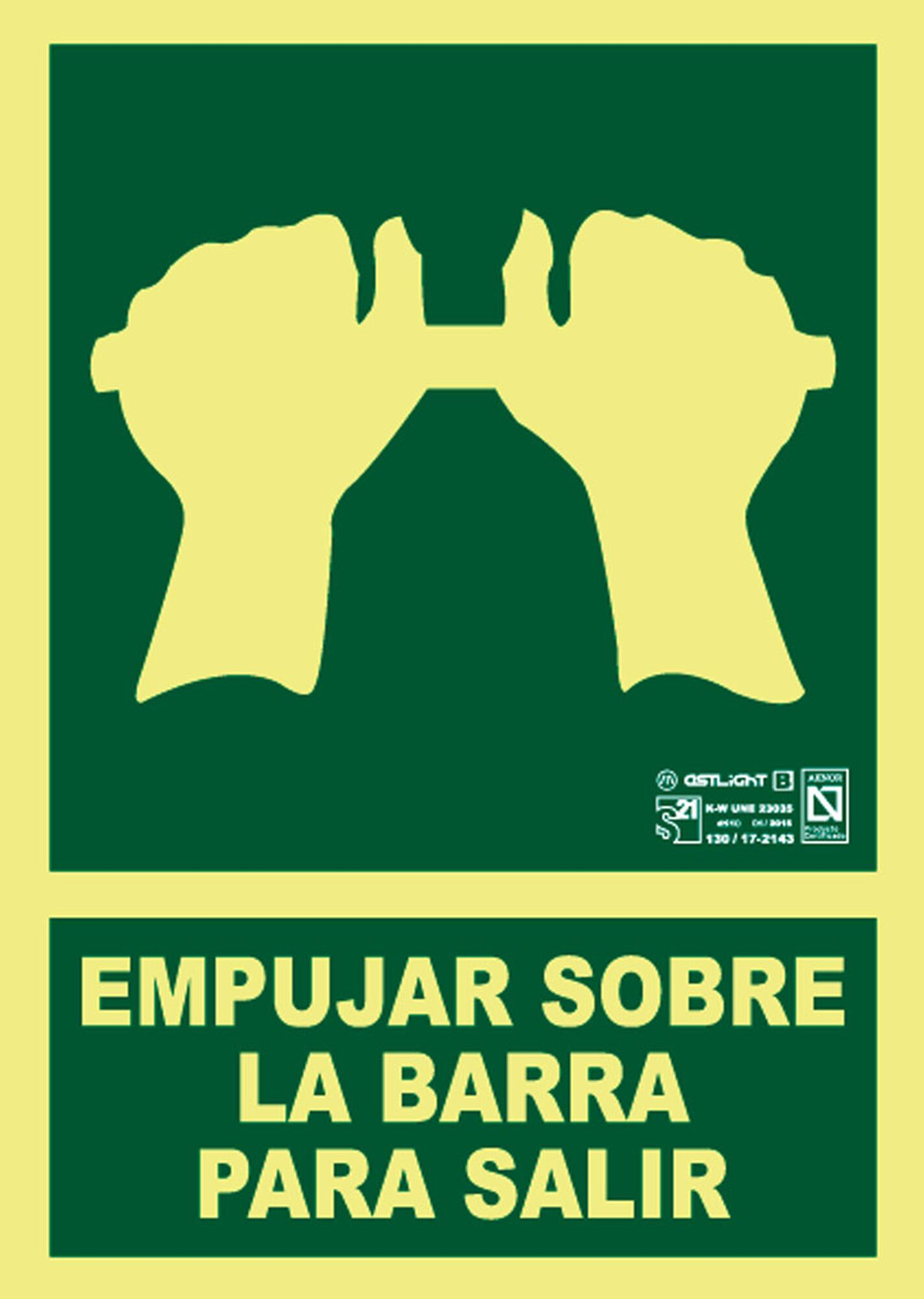 Cartel barra antipánico 21x29,7 cm