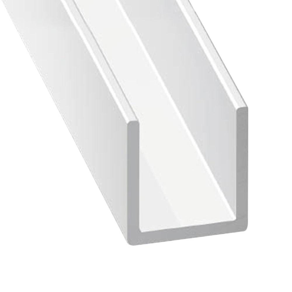 Perfil forma en u de aluminio blanco, alt.1.5 x an.1.5 x l.200 cm