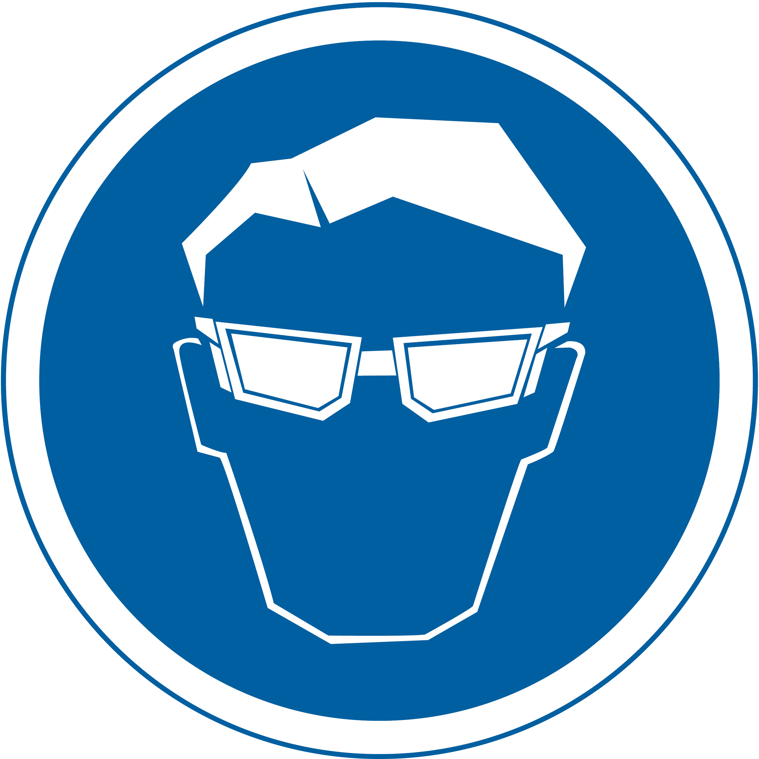 Cartel adhesivo uso gafas 15cm