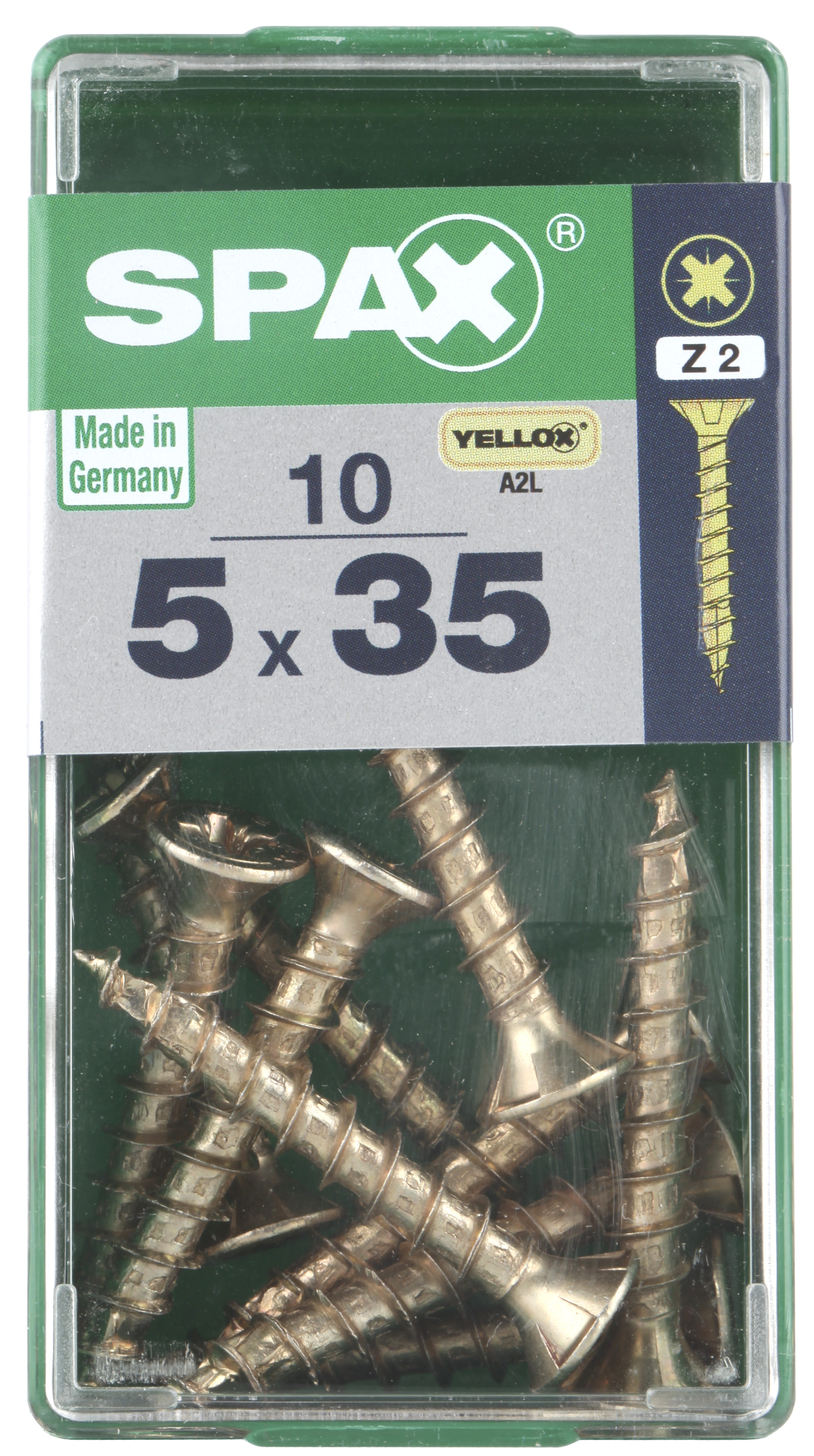 10 Tornillo para madera SPAX pozidriv con cabeza avellanada, ø 5 x L. 35 mm - 6