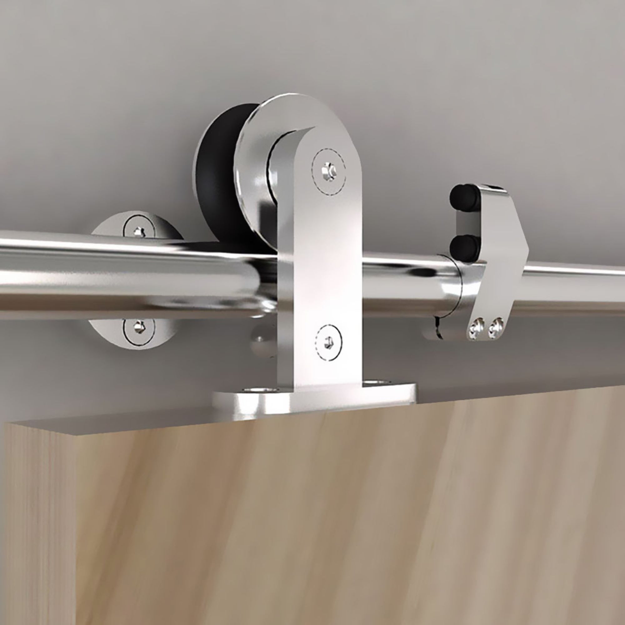 Kit afina inox para puerta corredera de hasta 100kg con carril de 2m