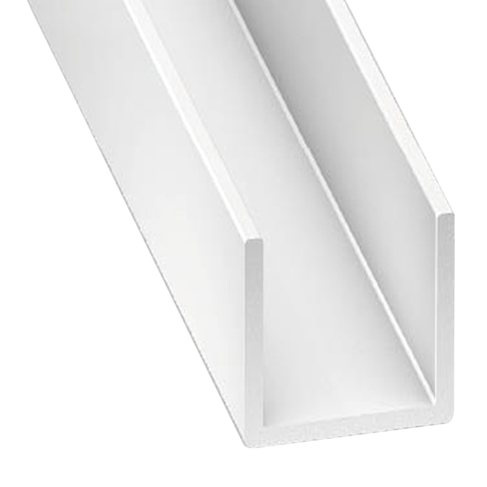Perfil forma en u de pvc blanco, alt.1.4 x an.1 x l.200 cm