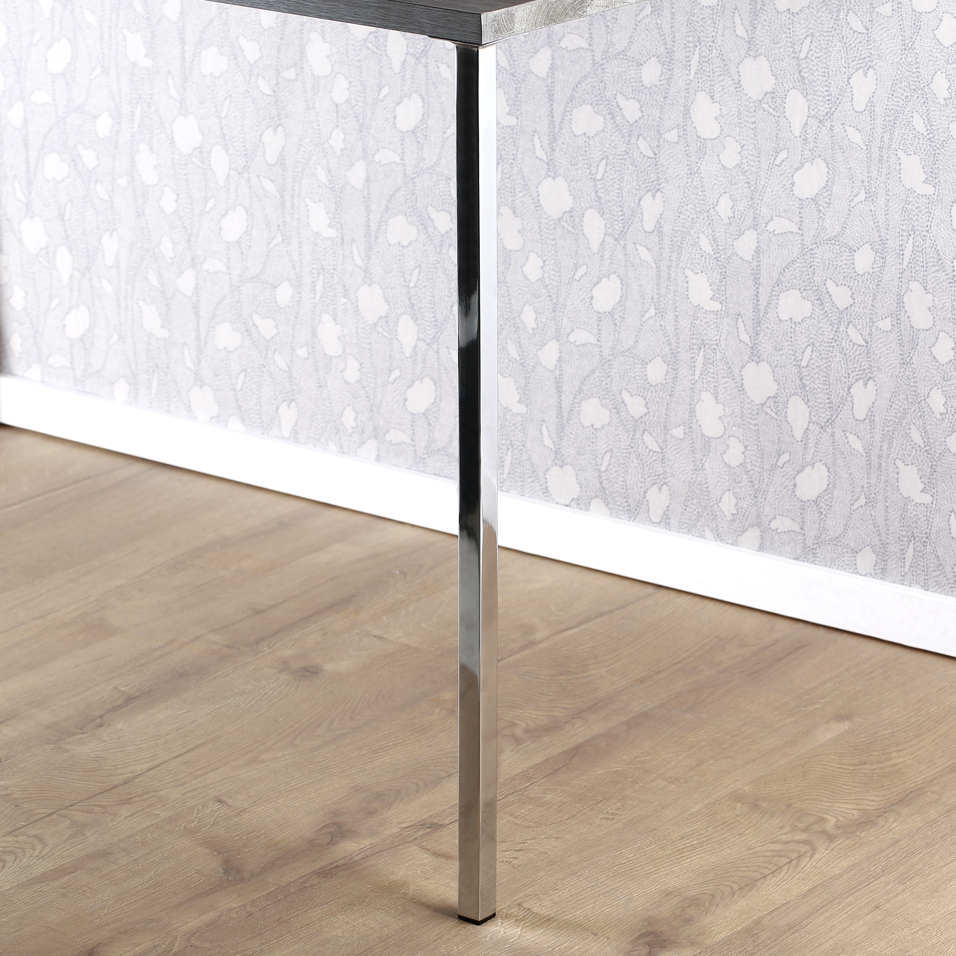 Pata para mueble o encimera de acero color cromo altura 80 cm - 3