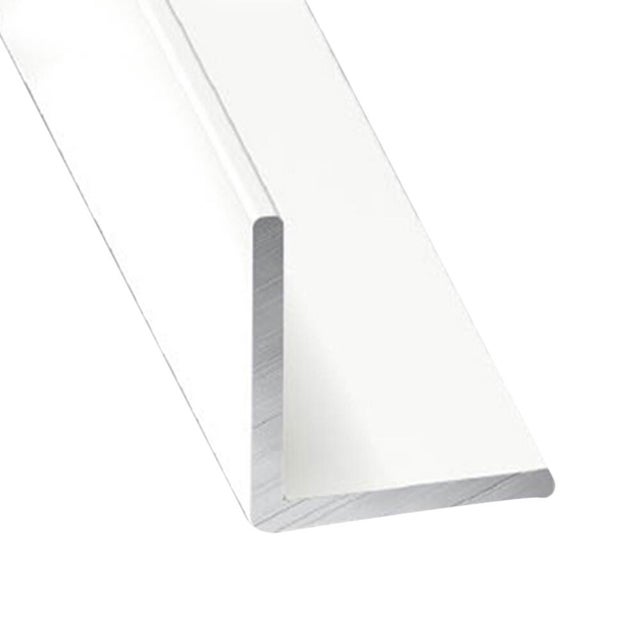Perfil forma ángulo de aluminio blanco, Alt.2.5 x An.2.5 x L.200 cm