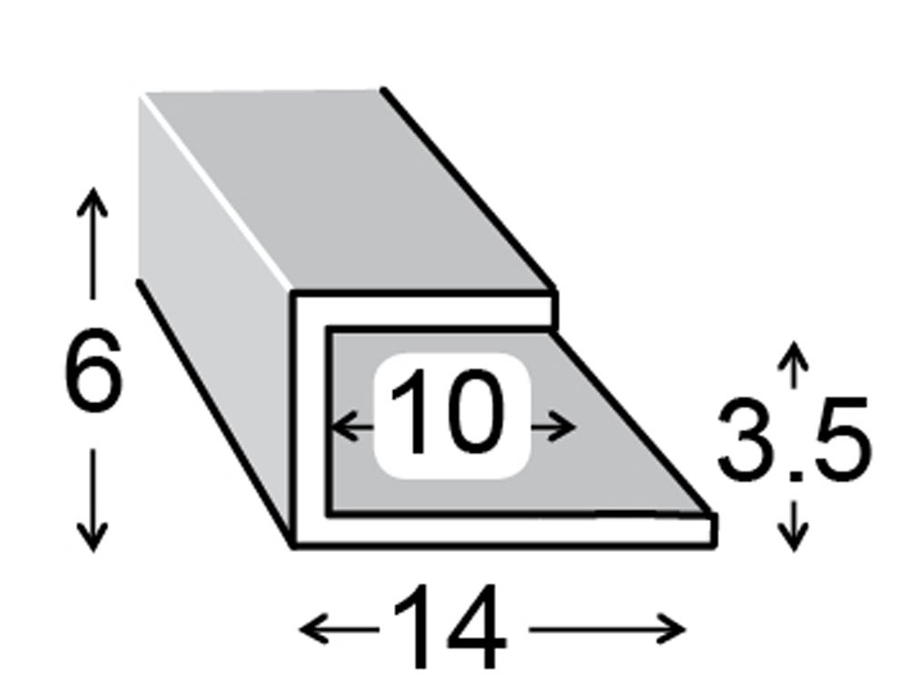 Perfil forma en u de pvcxx cm - 2