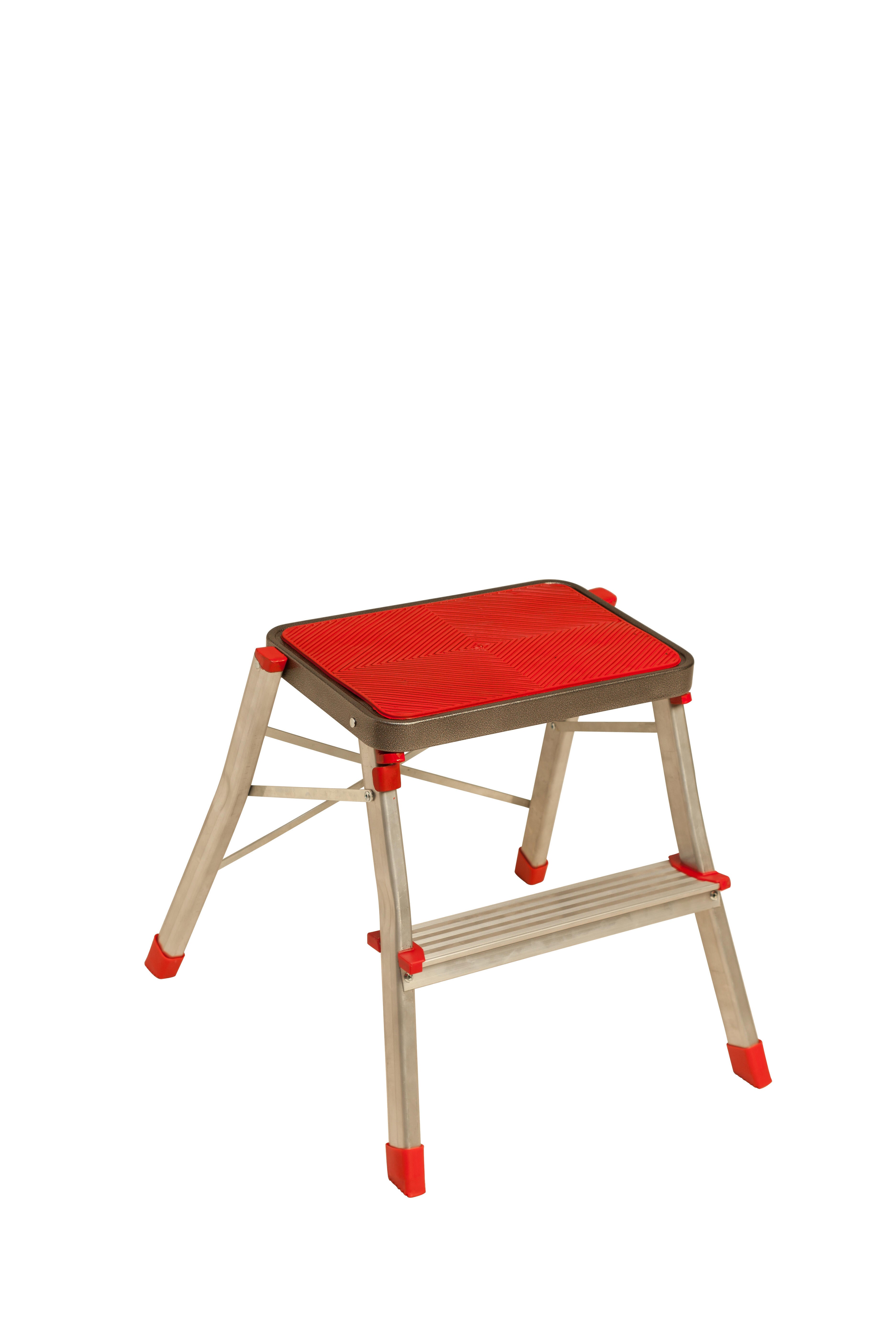 Taburete de aluminio para 150 kg de carga y 46 cm de alto
