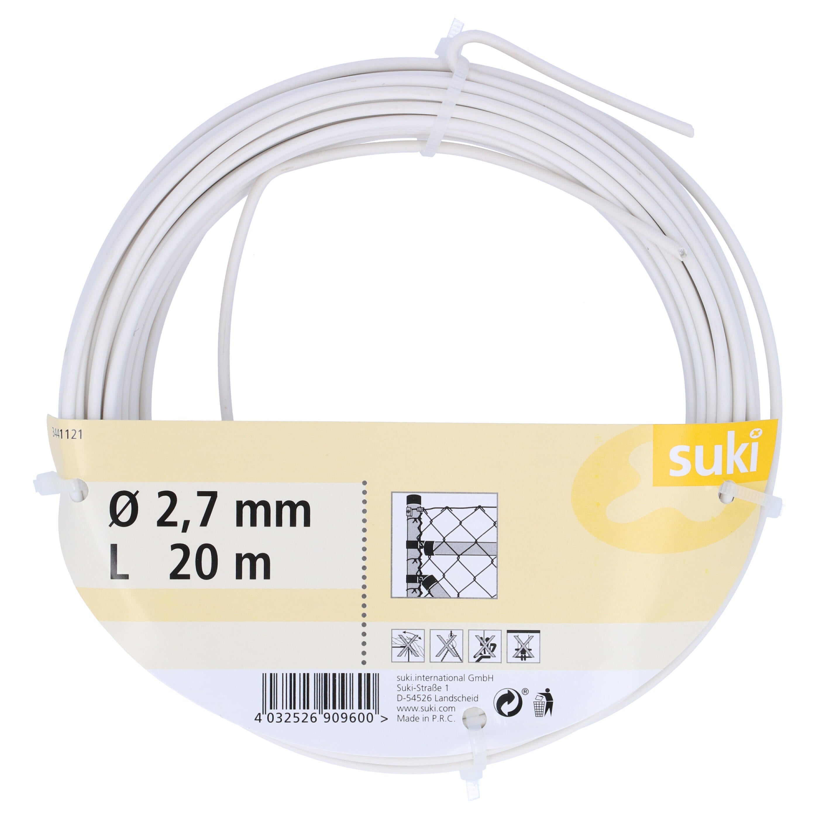 Cable acero plastificado blanco 2.7mm 20m - 2