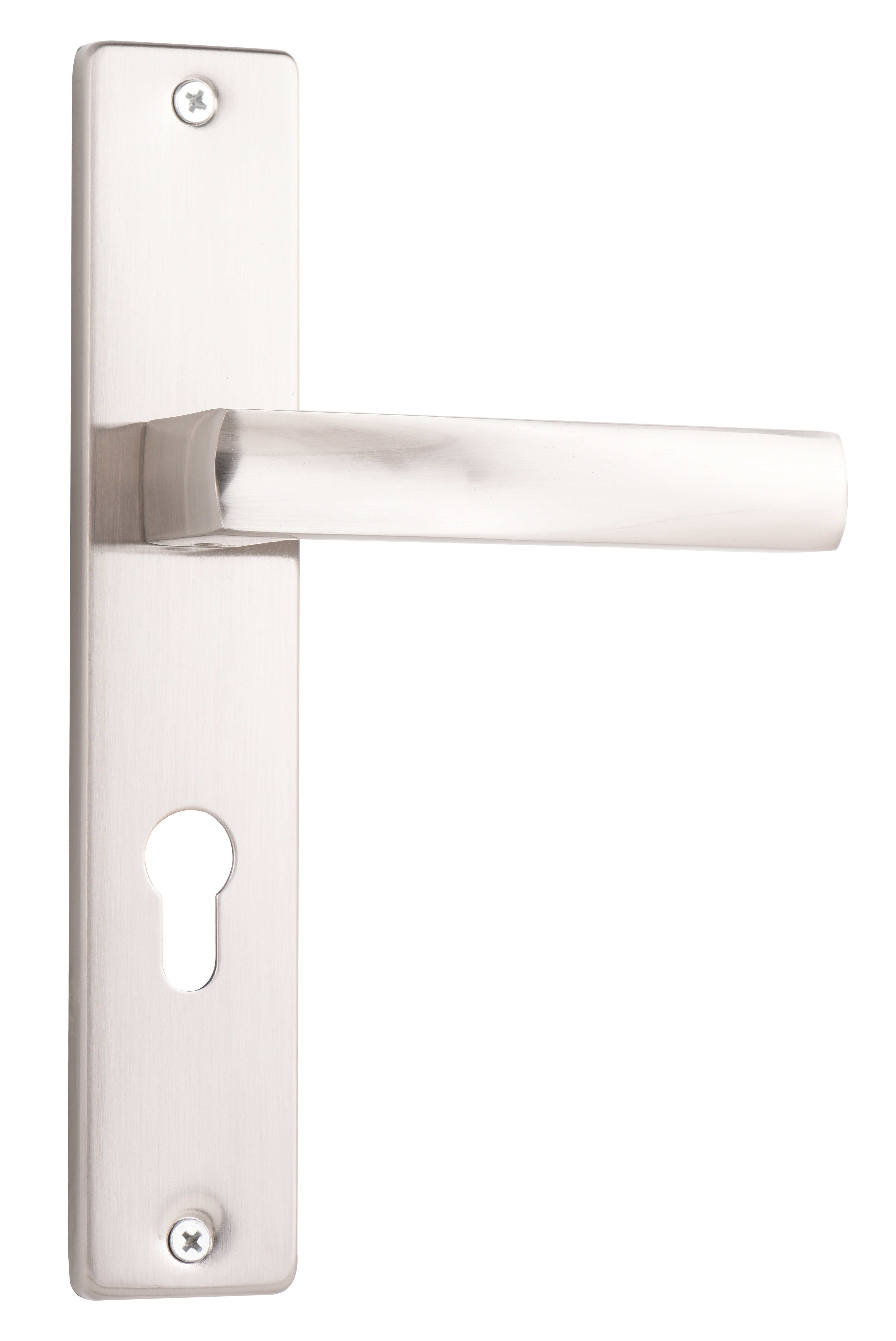 Juego de manilla para puerta elice níquel satinado con bocallave a 70 mm