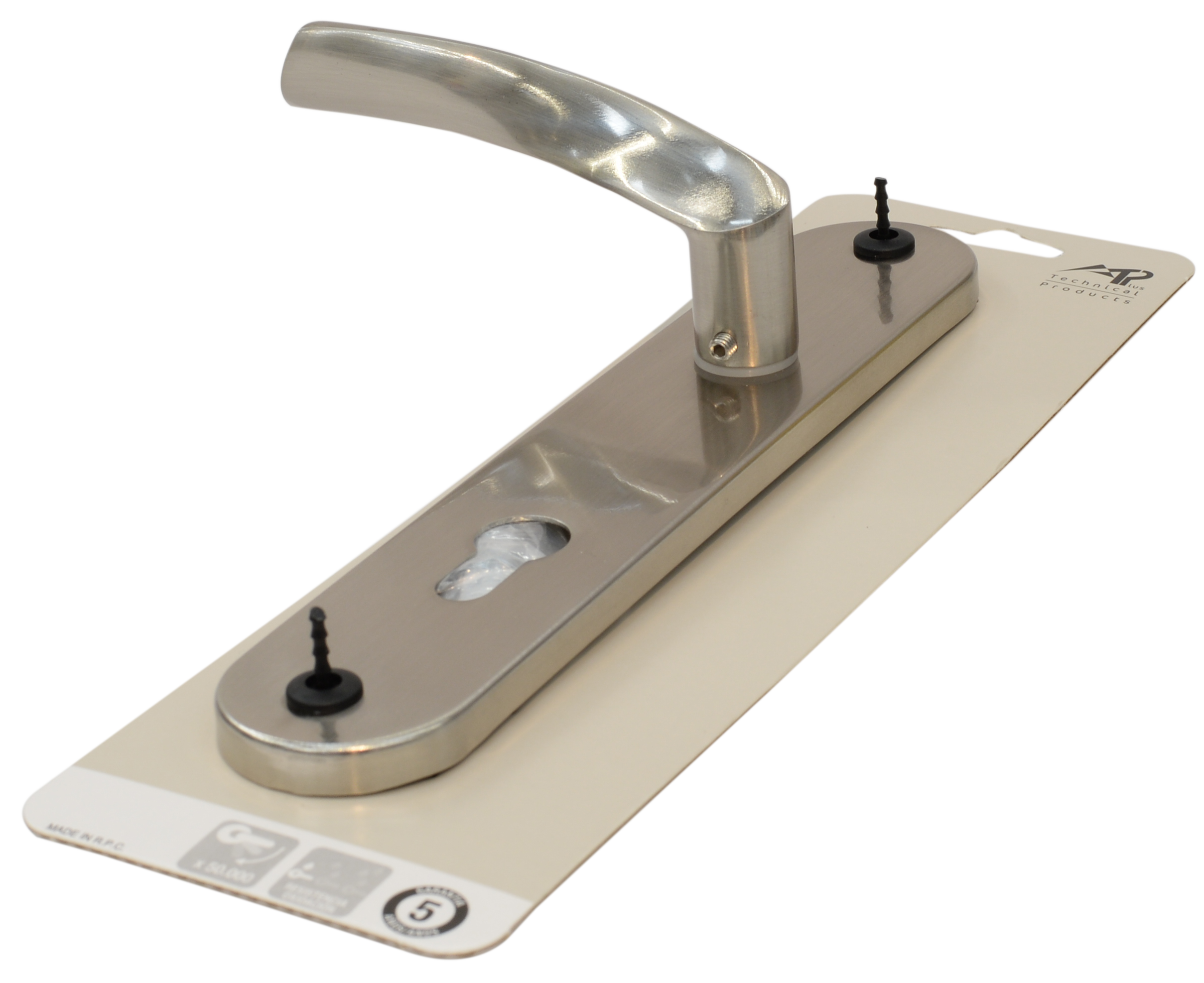 1/2 Juego de manilla con placa de puerta Arosa de aluminio, bocallave a 85mm, mano izquierda 240x45mm - 7